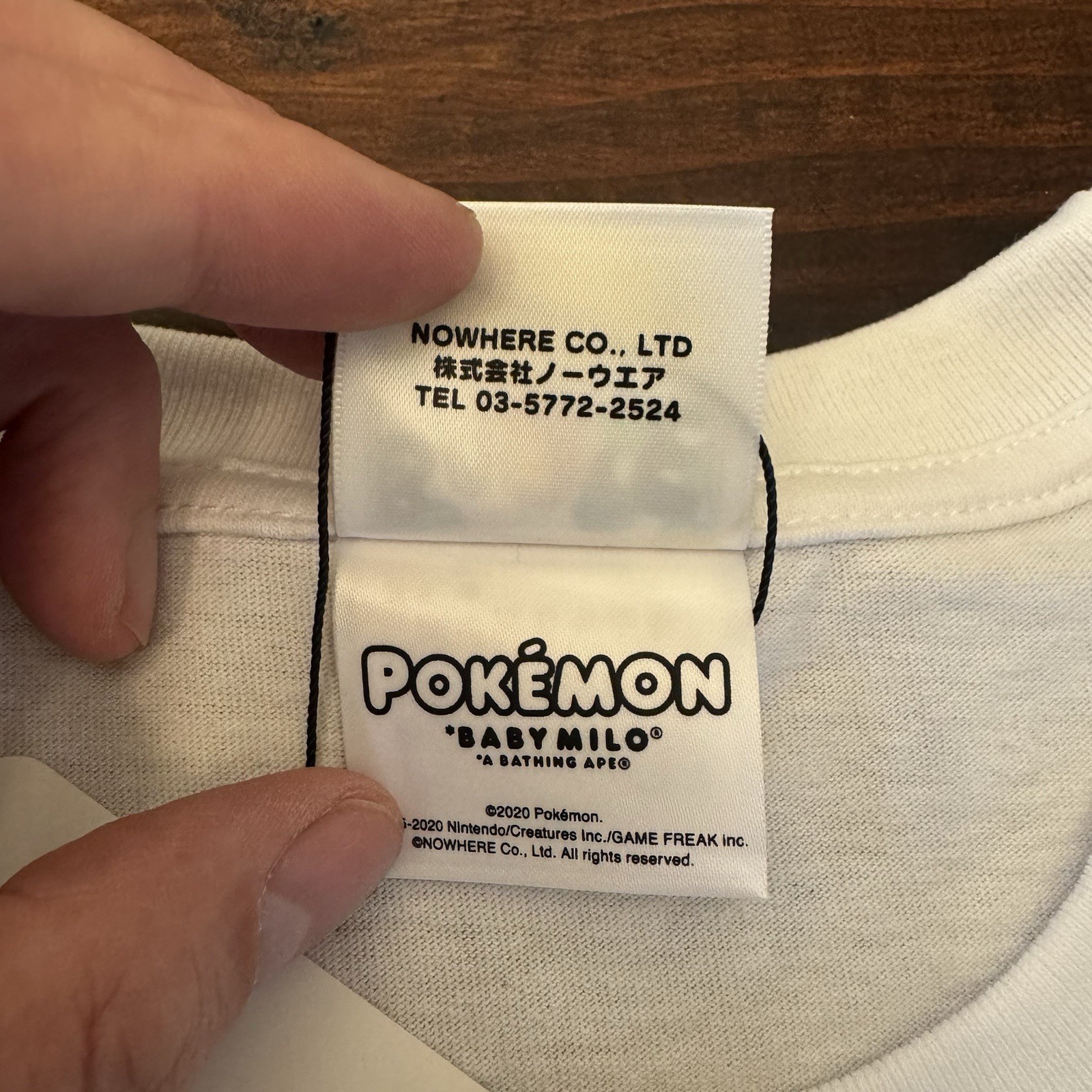 BAPE Baby Milo x Pokemon Monotone Starters #3 Tee White Sz Large FW20 Authentic