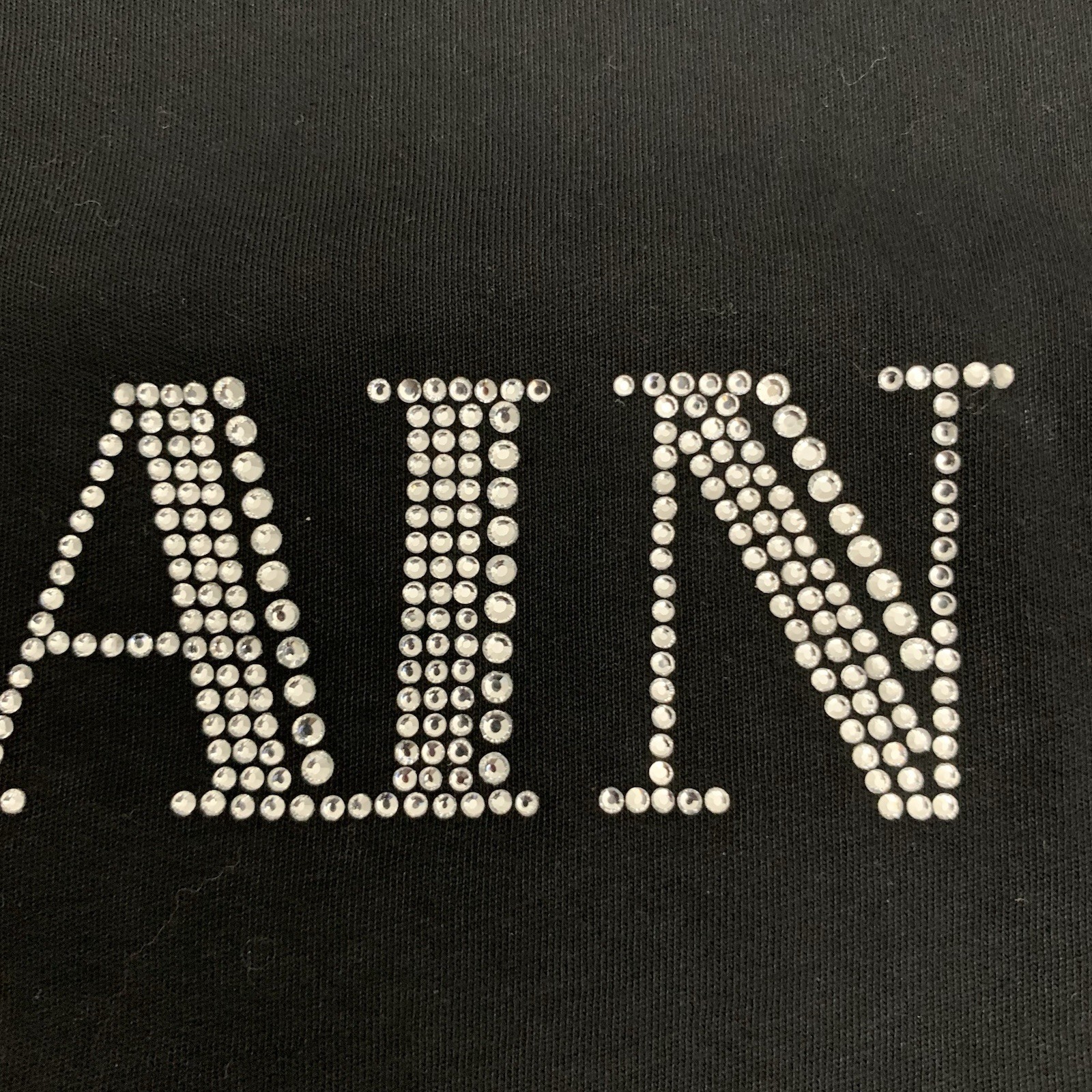 Balmain – Logo T Shirt Rhinestone Buttons – Black – Size: XS