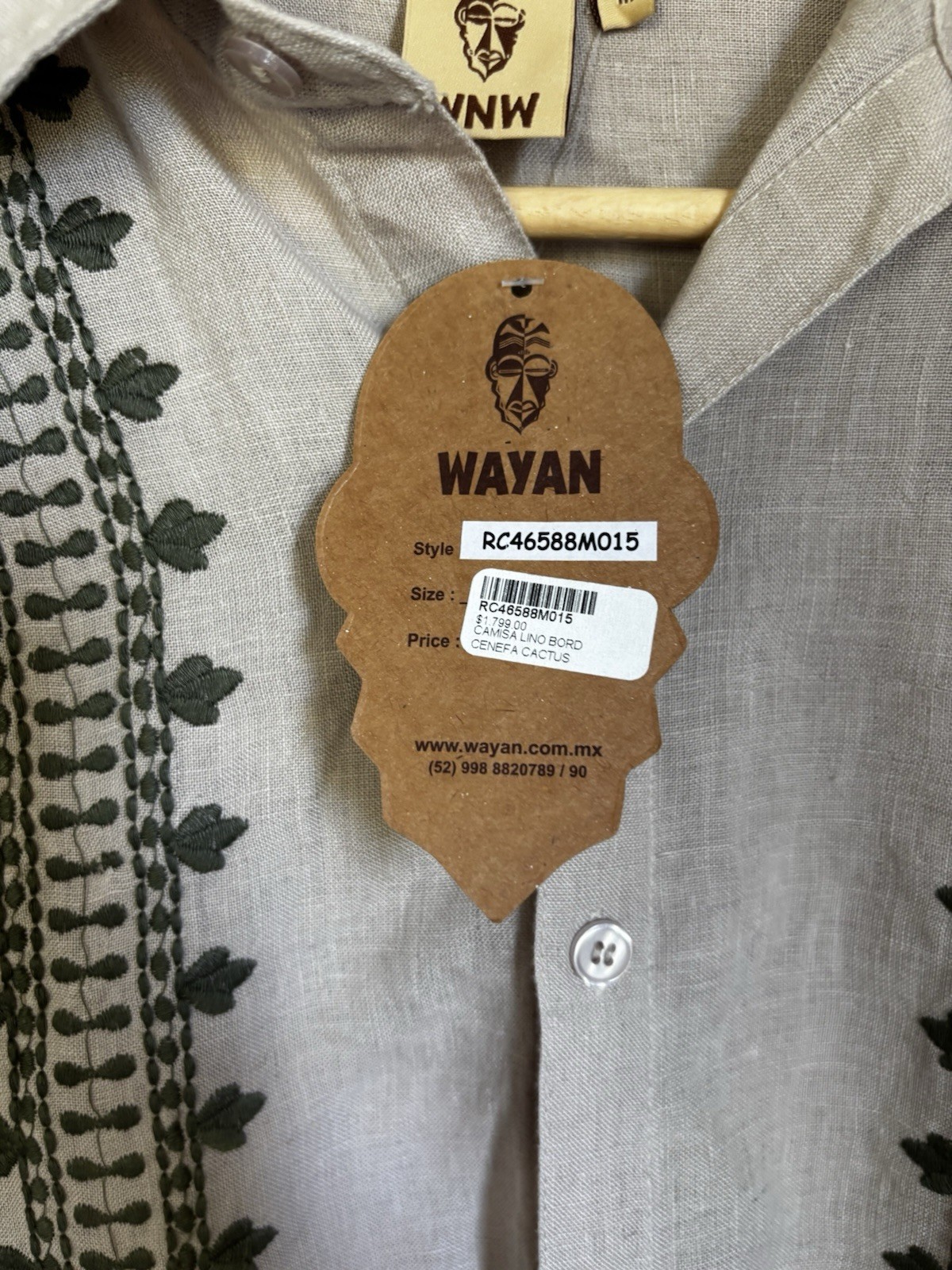 Men’s NWT Wayan Short Sleeve Button-Up 100% Linen Shirt Sz M