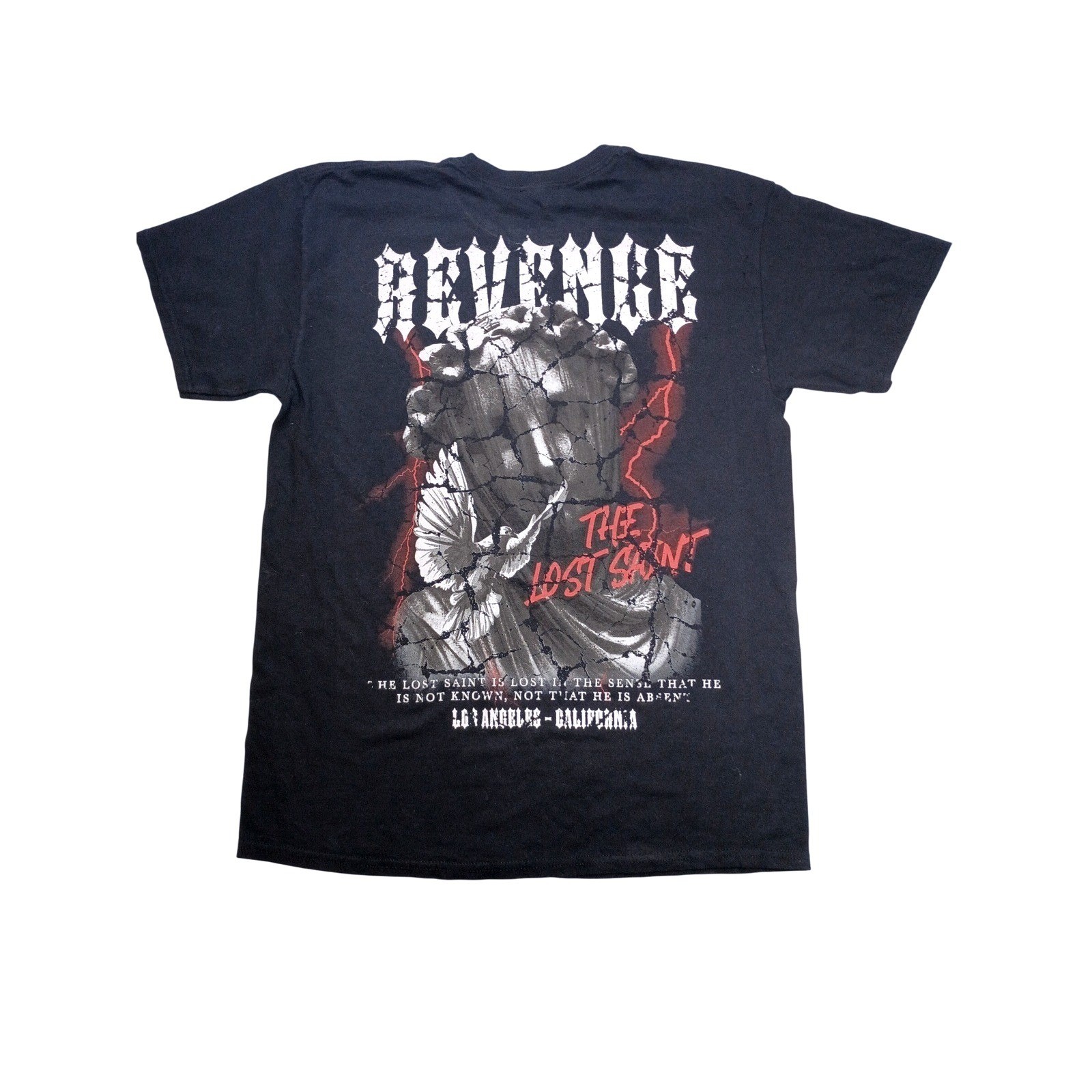 Fashion Nova Mens Revenge The Lost Saint Graphic T-Shirt Black Size M Streetwear