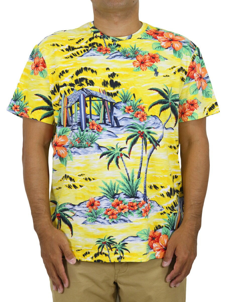 Polo Ralph Lauren Classic Fit Cotton Crewneck Full Print Floral T-Shirt – Yellow