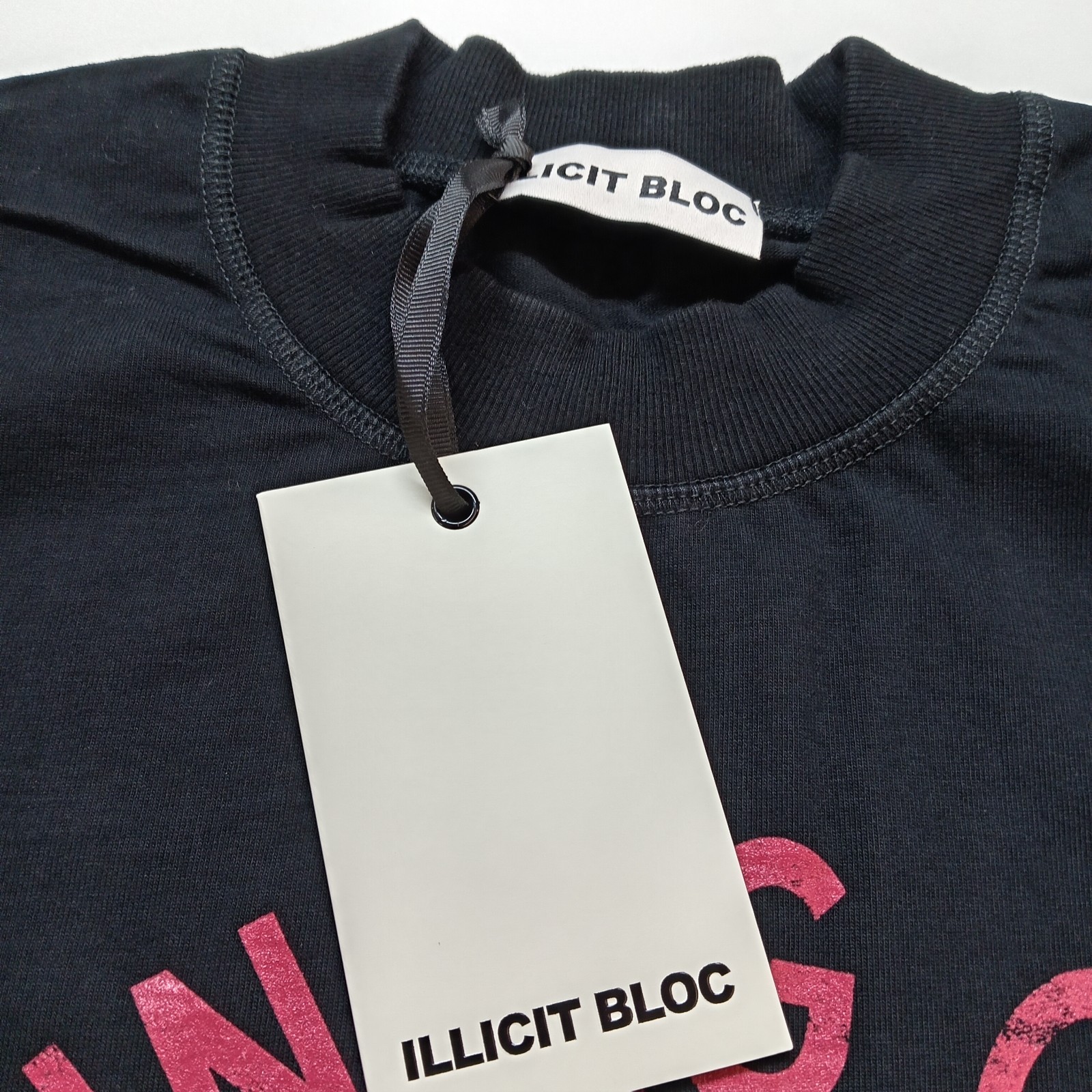 Illicit Bloc Running Club T-Shirt Black Small/Large 300GSM 100% Cotton Boxy Fit