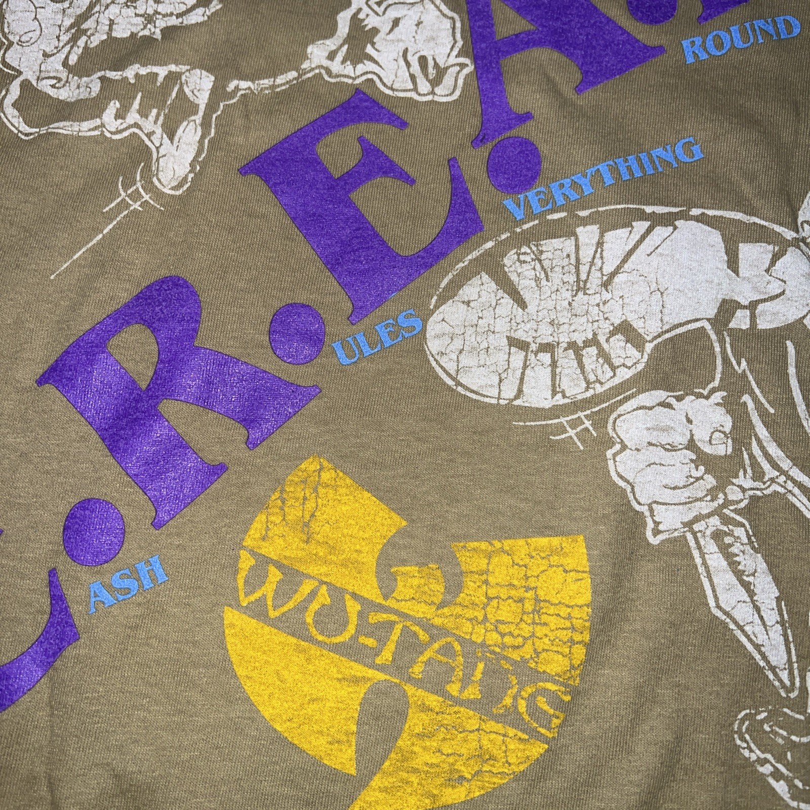 2025 Olive Green Purple WU-TANG CLAN C.R.E.A.M. TEE