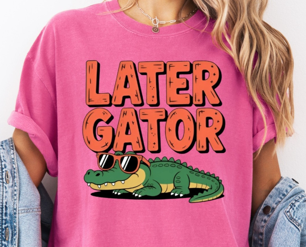 Later Gator T-Shirt, Funny Alligator Tee, Sunglasses Gator Gift, Comfort Colors