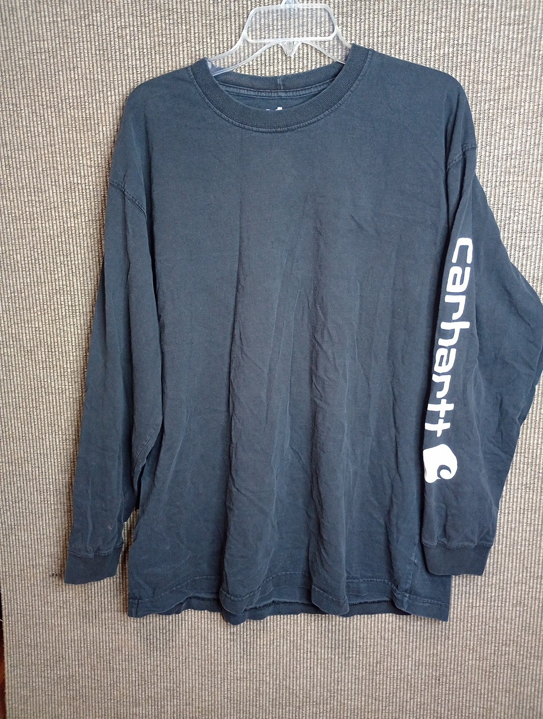 Carhartt Mens Shirt Graphic Spellout Long Sleeve TK0231-M Black Loose Fit Sz XL