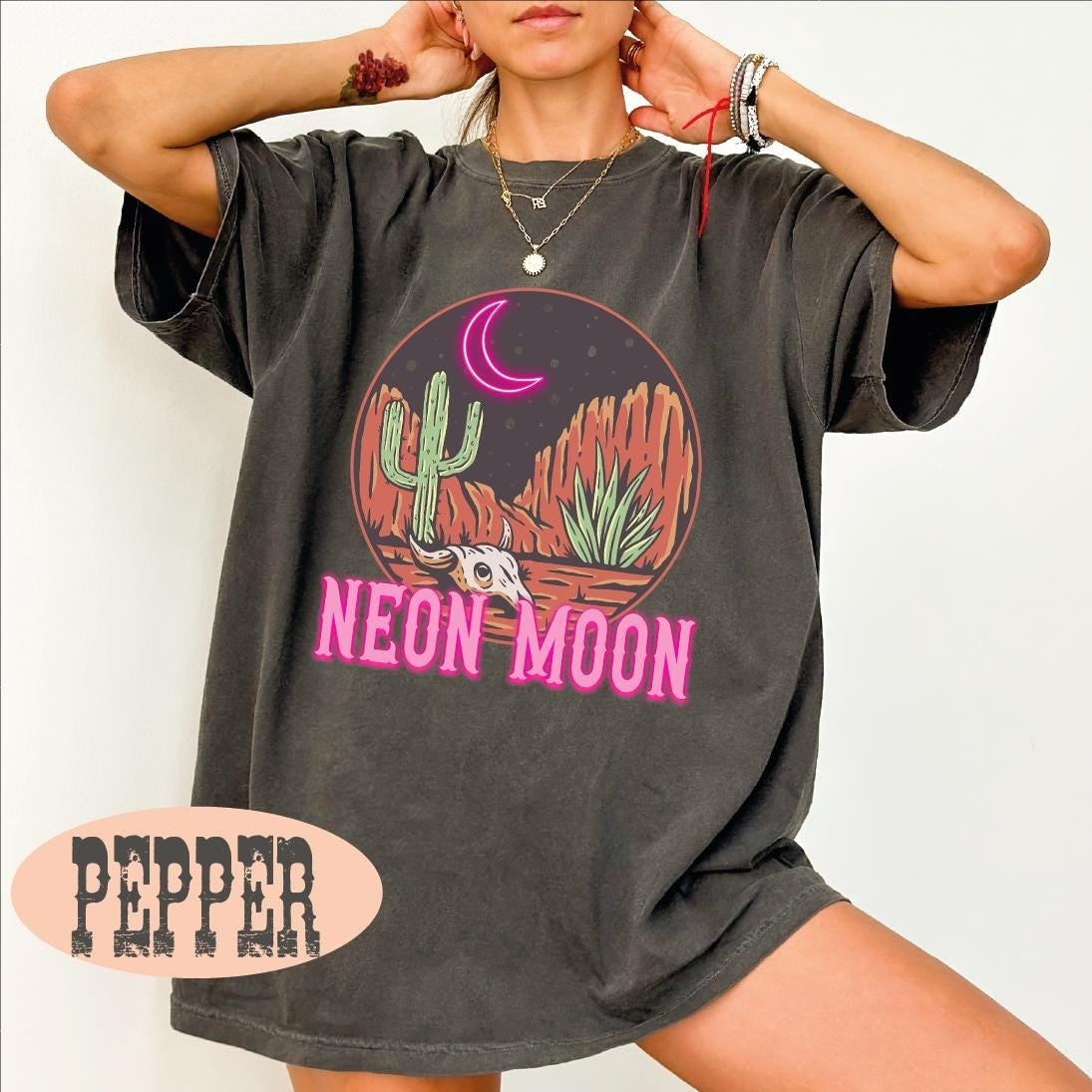 Comfort Colors Neon Moon Shirt Desert Moon Tshirt Desert Cactus Tee Country