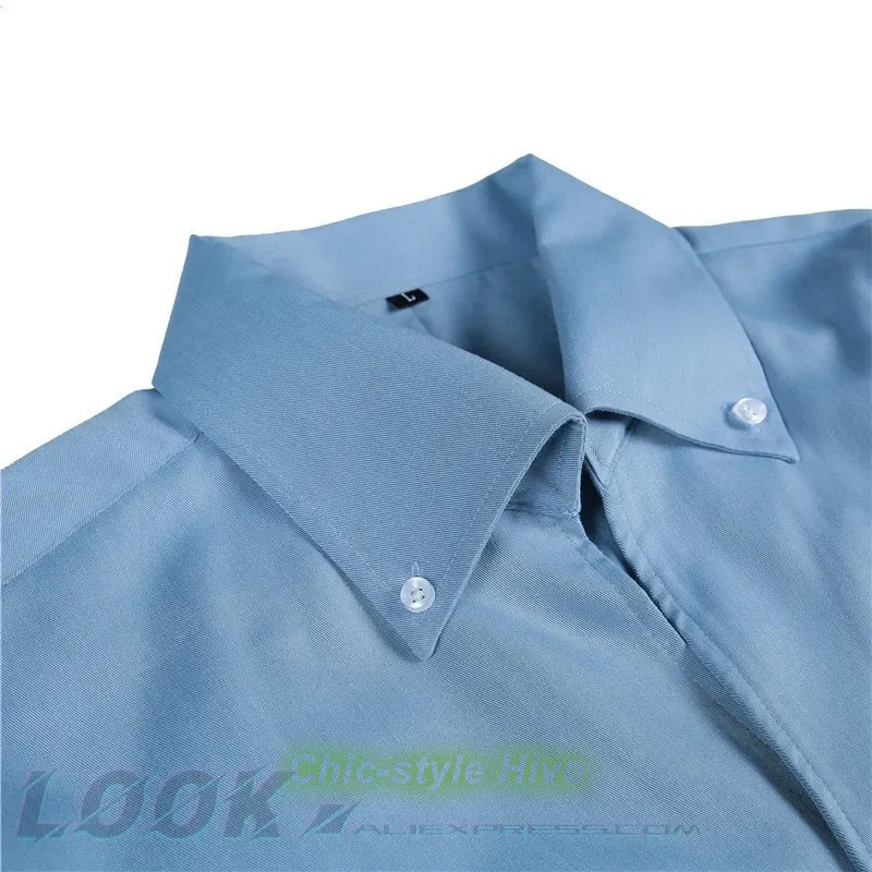 Men’s Collar Shirt Wrinkle-free Casual Slim-fit with A Lapel Design Shirts