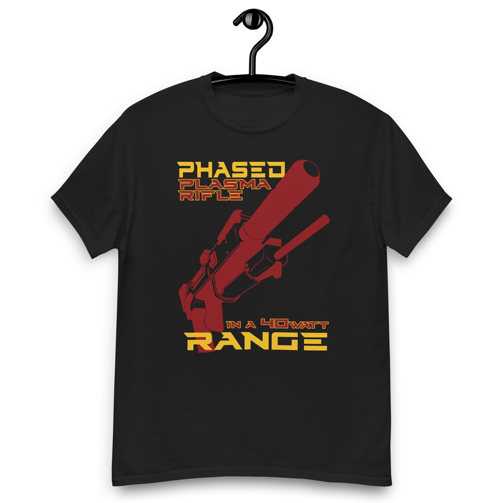 Terminator Movie Phased Plasma Rifle in a 40 Watt Range Sci-fi T-shirt