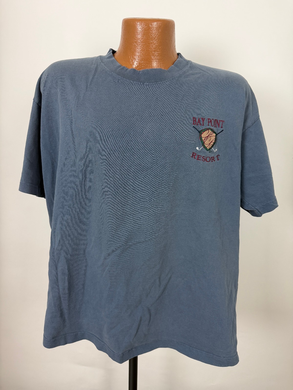 Vintage 90s Golf Club Shirt Men XL Minimal Distressed Grunge Midweight Cotton