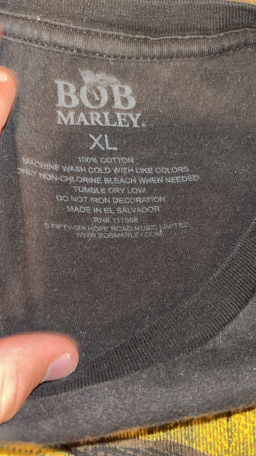 Bob Marley Get Up Stand Up Graphic T-Shirt XL Black