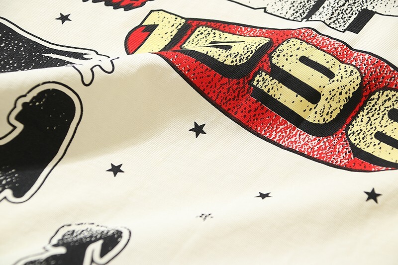 24SS Hell Studios star Skull print Tee INS Style high street trend Men’s T-shirt