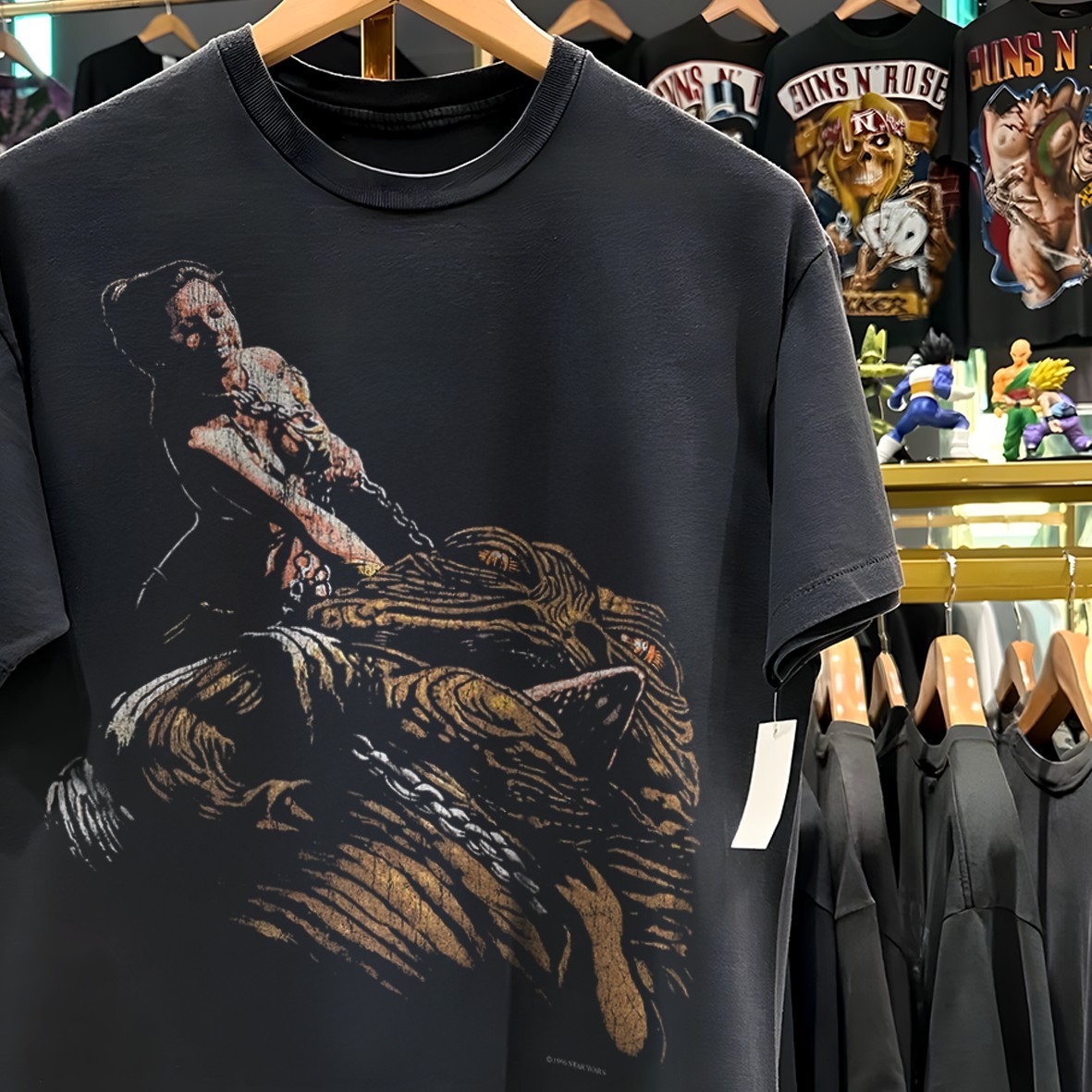 1996 Leia And Jabba The Hutt Star Wars Washed T-Shirt Black L