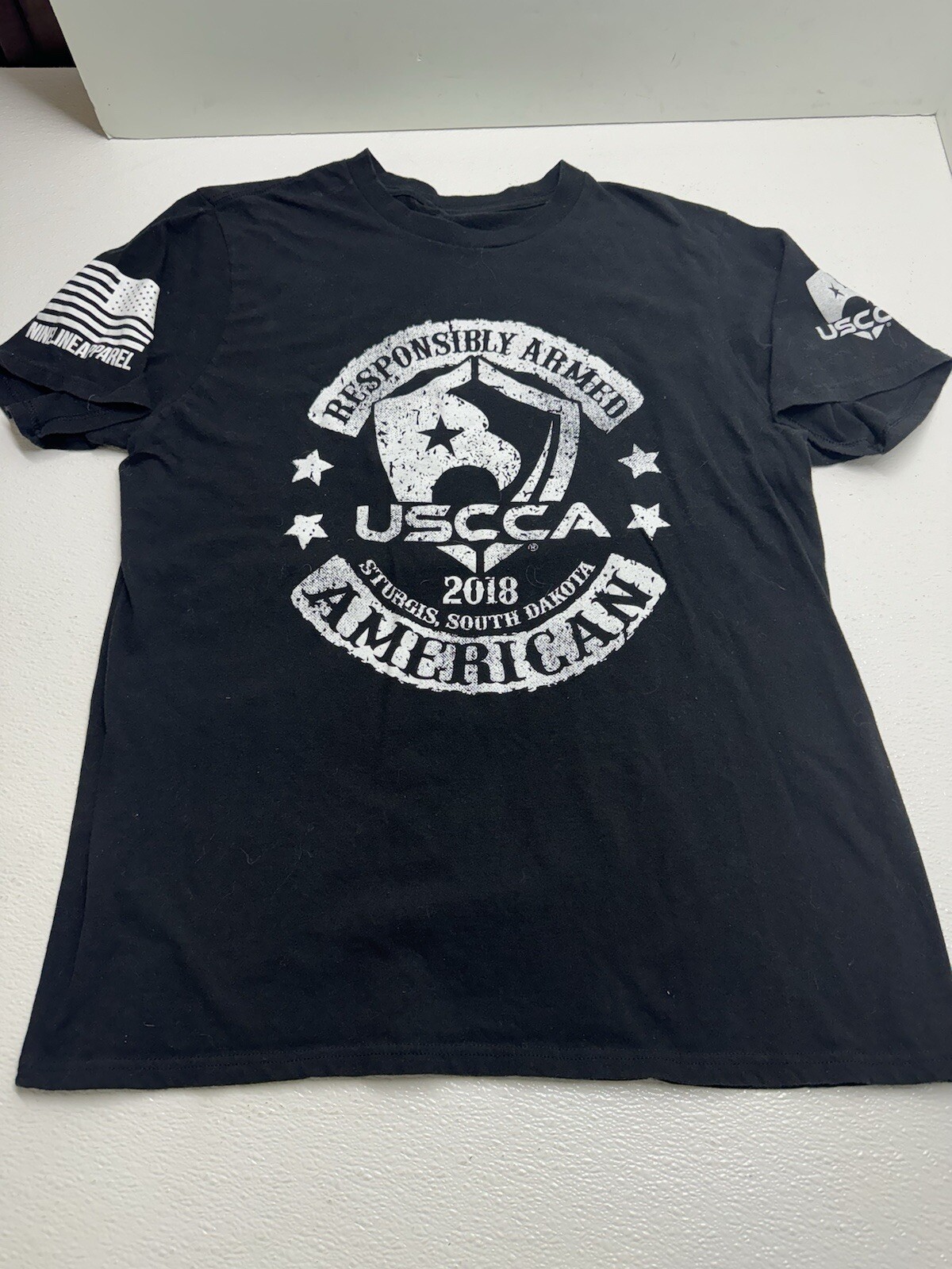 USCCA Sturgis South Dakota Responsibly Armed American 2018 T-shirt Size Medium
