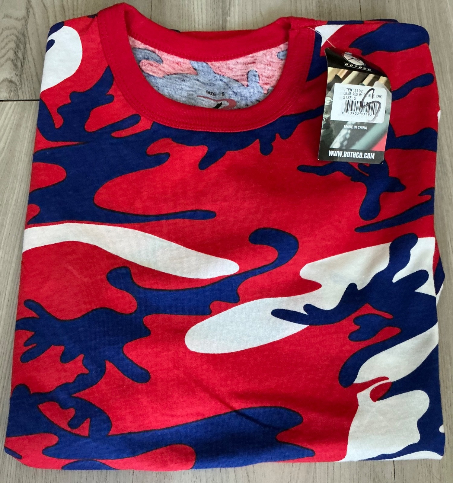 ROTHCO Mens Red White Blue Camo T-Shirt Camouflage Military Tee Patriotic USA