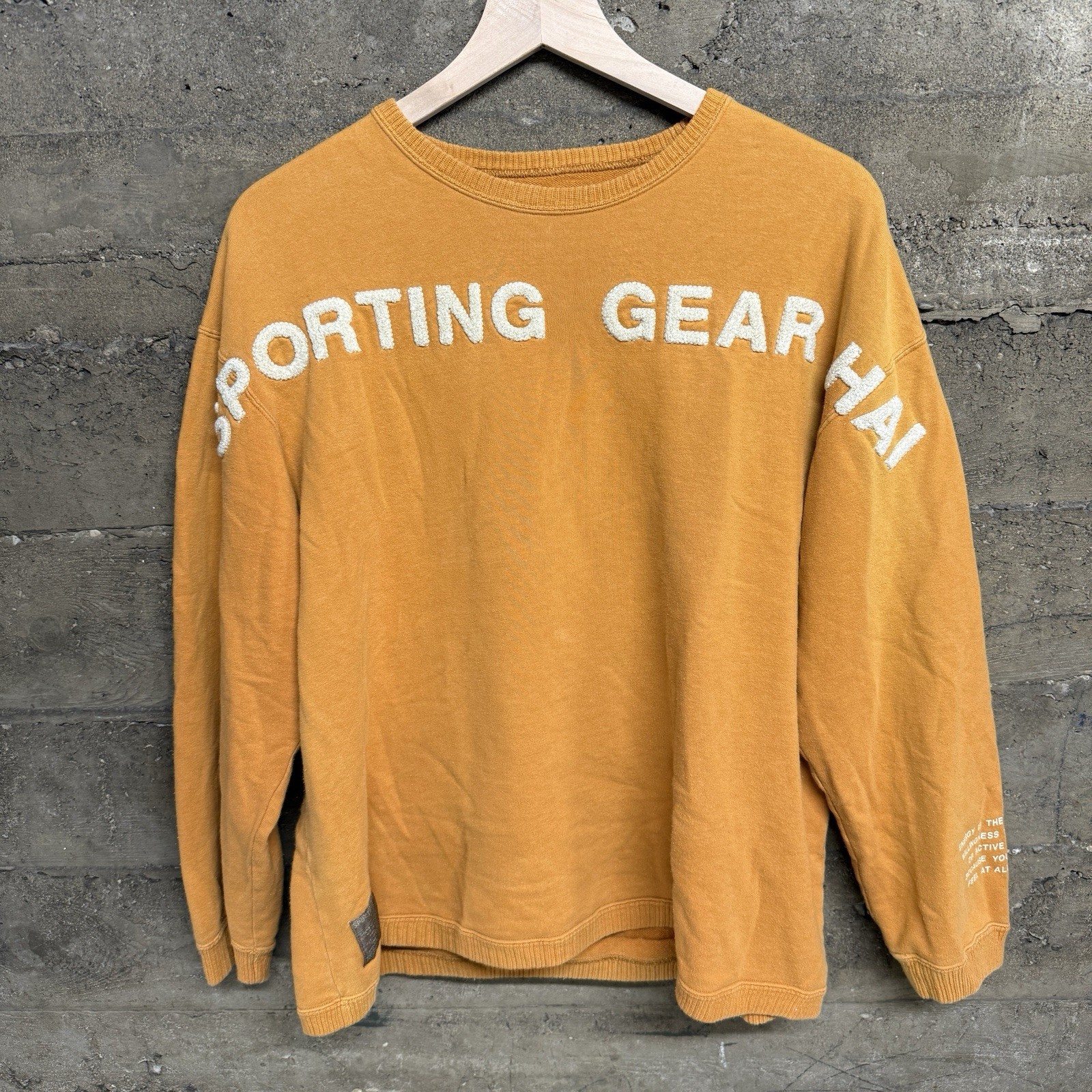 HAI Sporting Gear by Issey Miyake Crewneck Sweatshirt Yellow Utility Pocket L