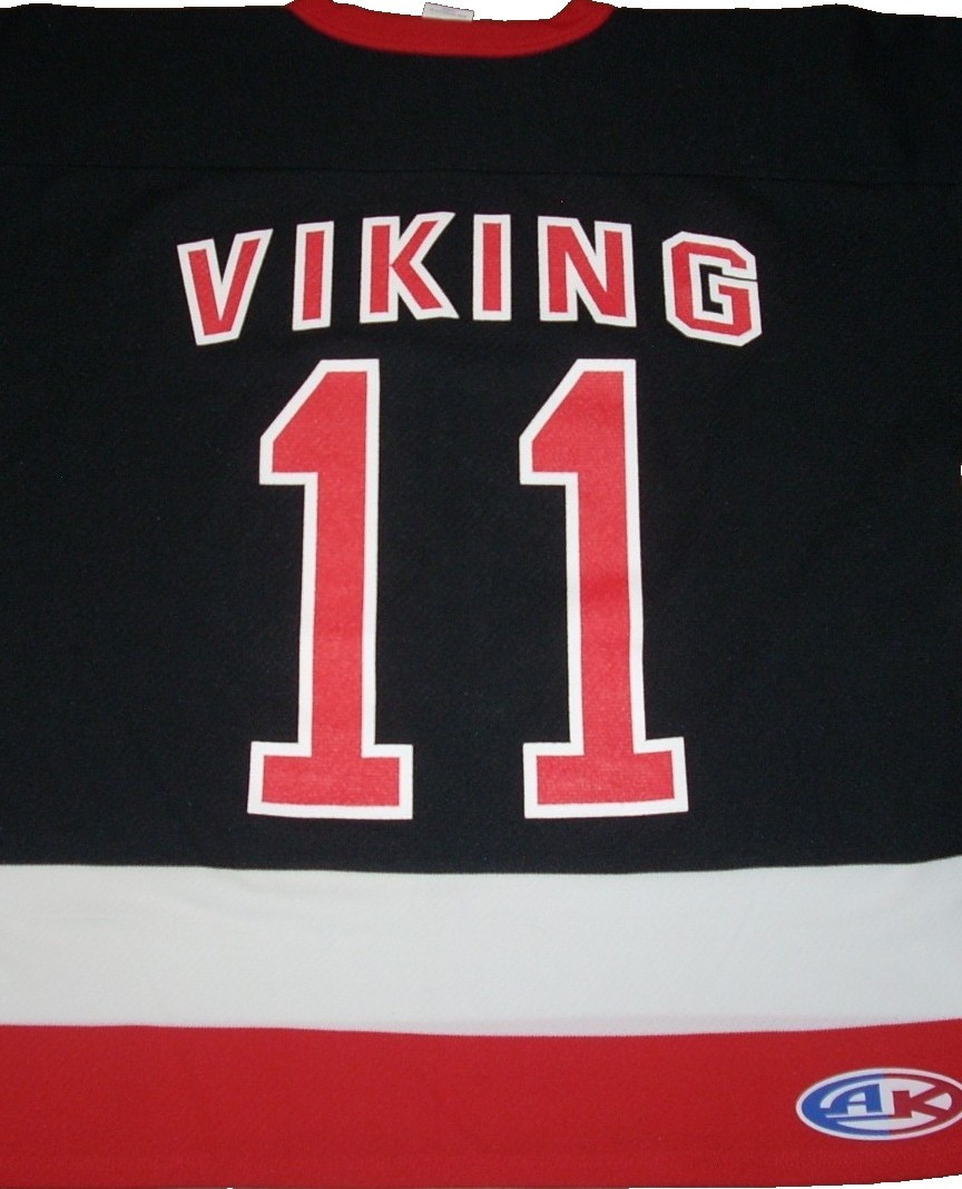 Amon Amarth Viking 11 – X-LARGE Band Logo Hockey Jersey – Canada Red White Black