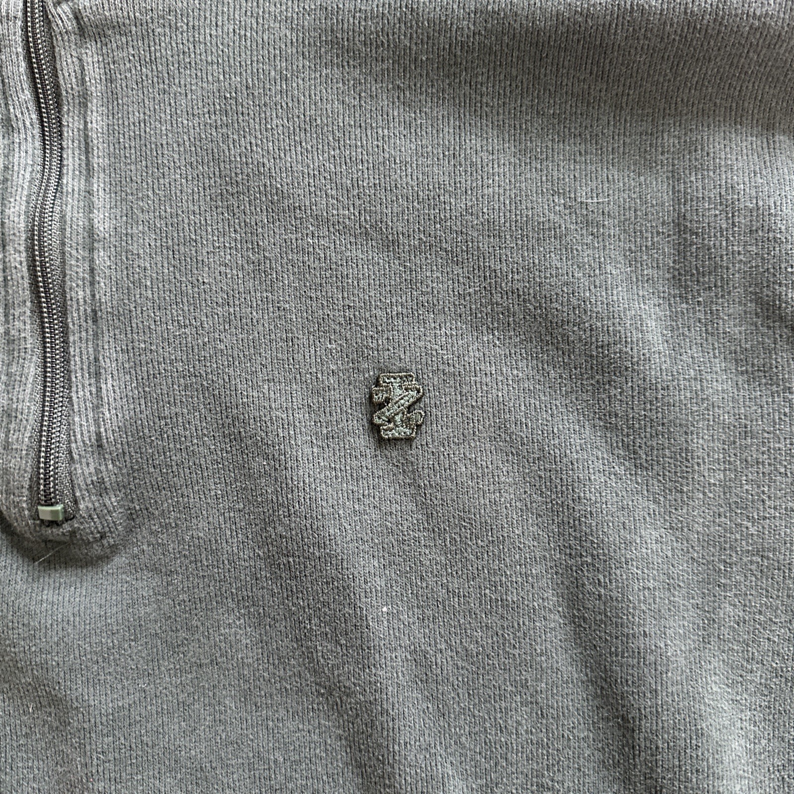 IZOD 1/4 Zip Pullover Mens Large L Forest Green 100% Cotton Mock Neck Sweatshirt