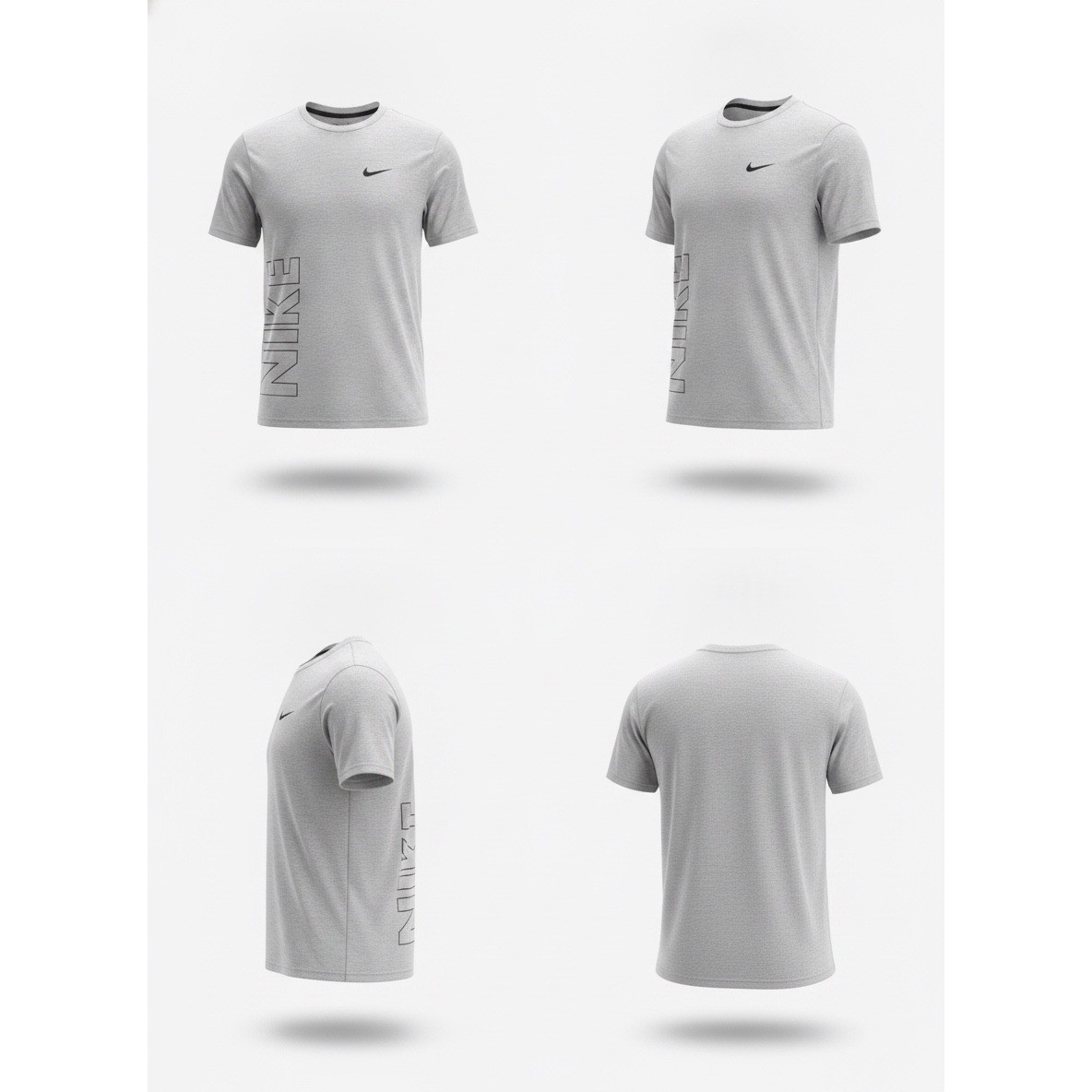 Nike Mens Short Sleeve Graphic T-Shirt Gray Heather Swoosh Logo Large