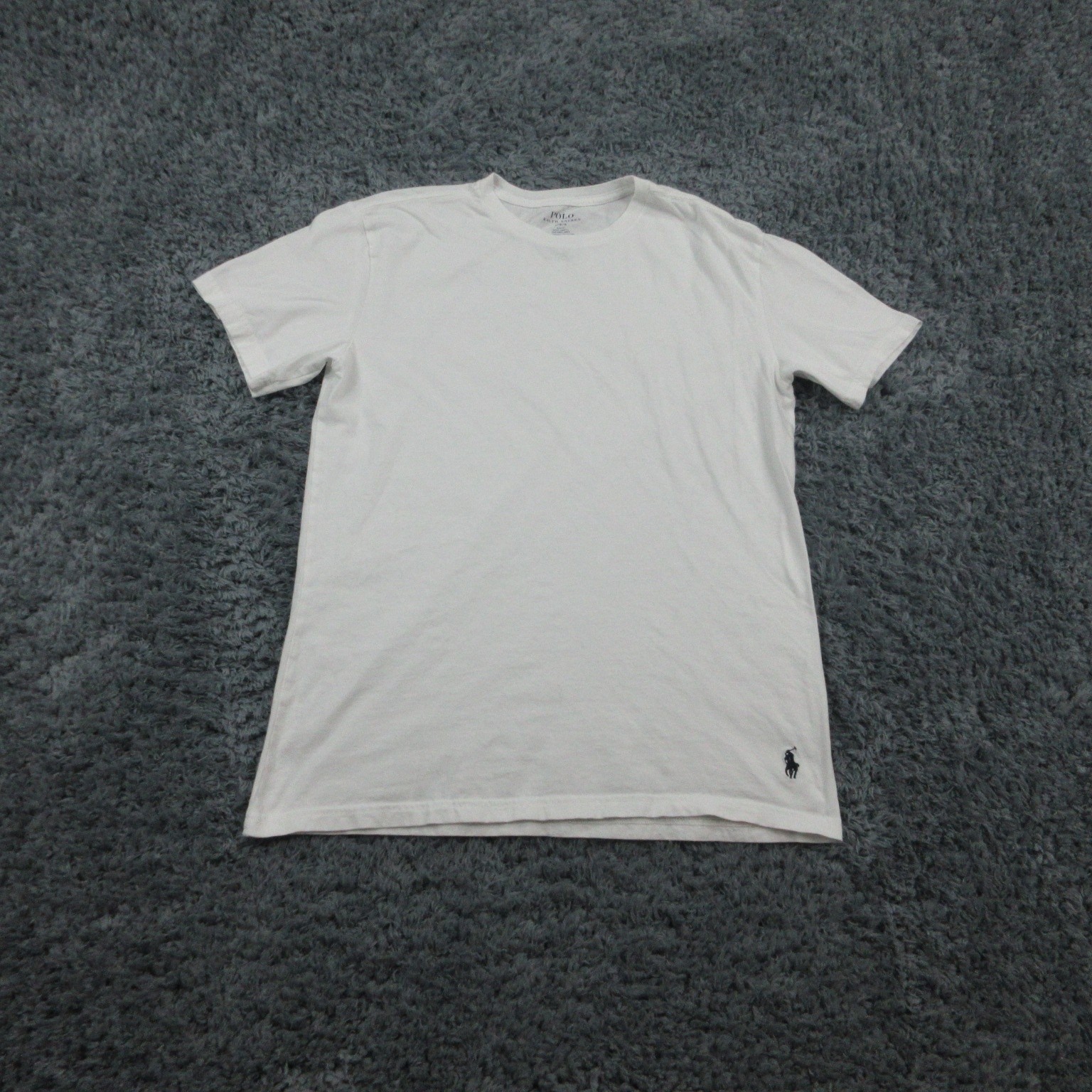 Polo Ralph Lauren Shirt Mens Large White Slim Fit Crewneck Tee Classic Pony