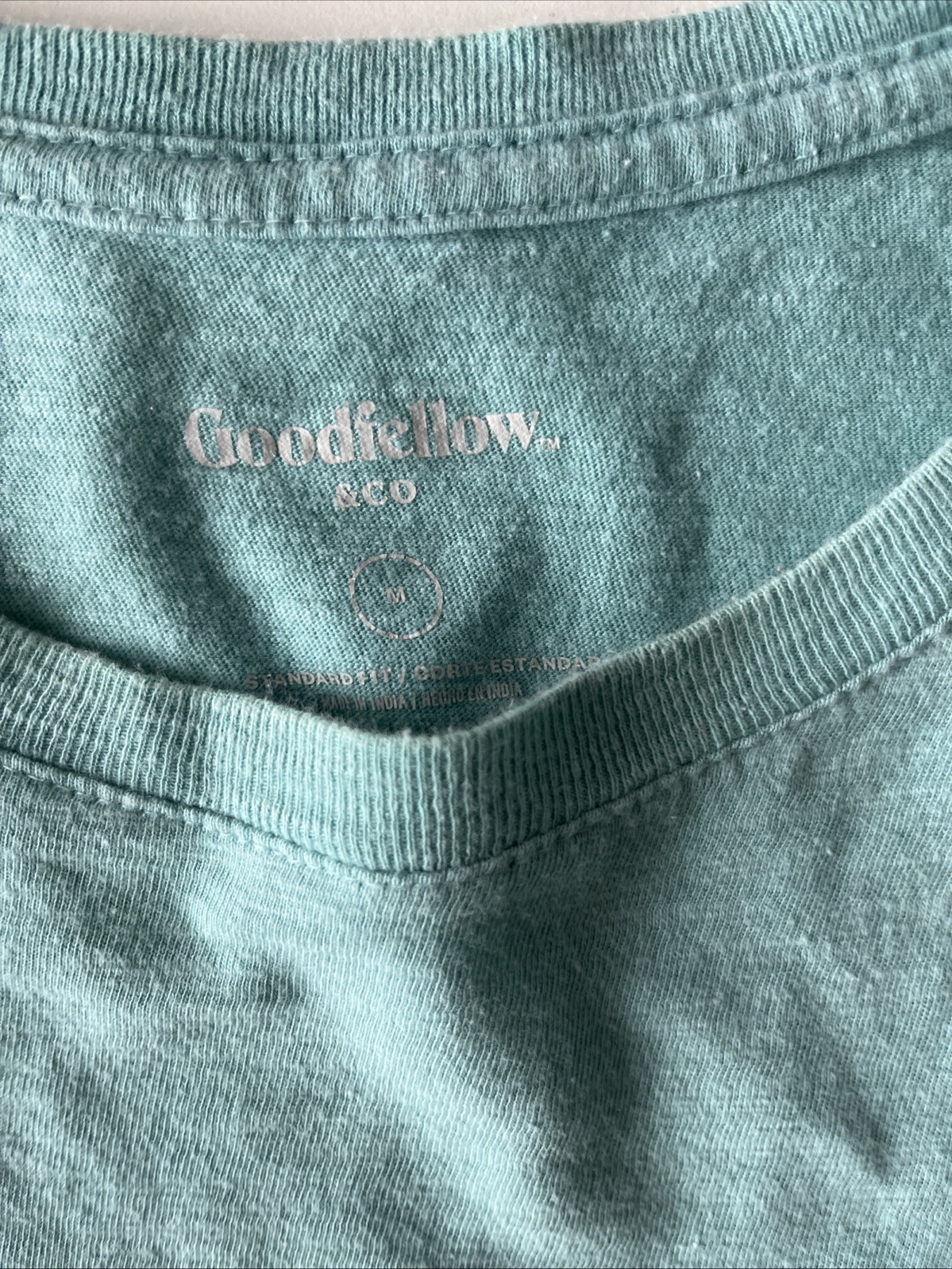 Goodfellow & Co Mens Medium Standard Fit Short Sleeve Pocket Cotton T Shirt Blue