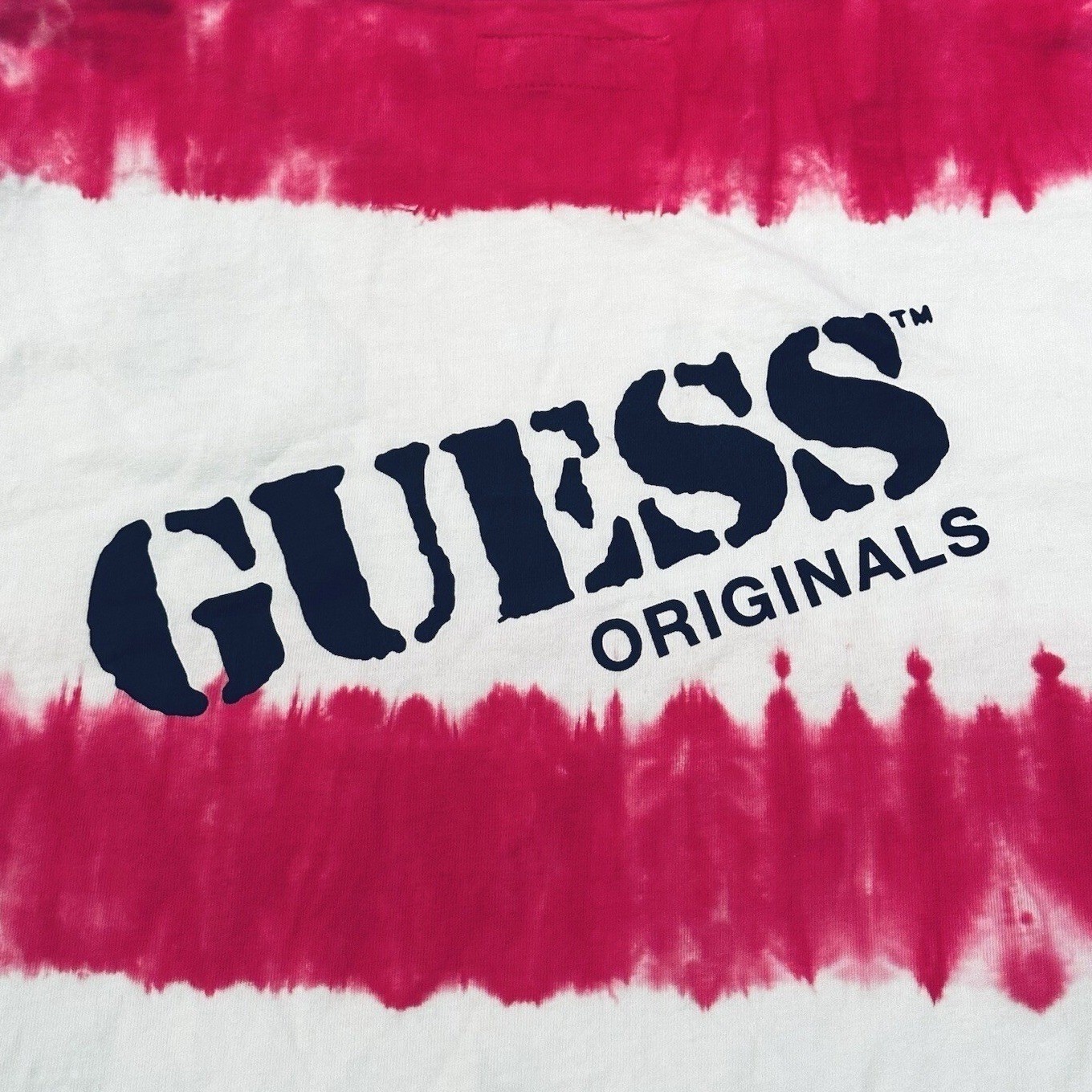 Guess Originals Tie Dye Striped Retro 90s Streetwear T-Shirt Size Small