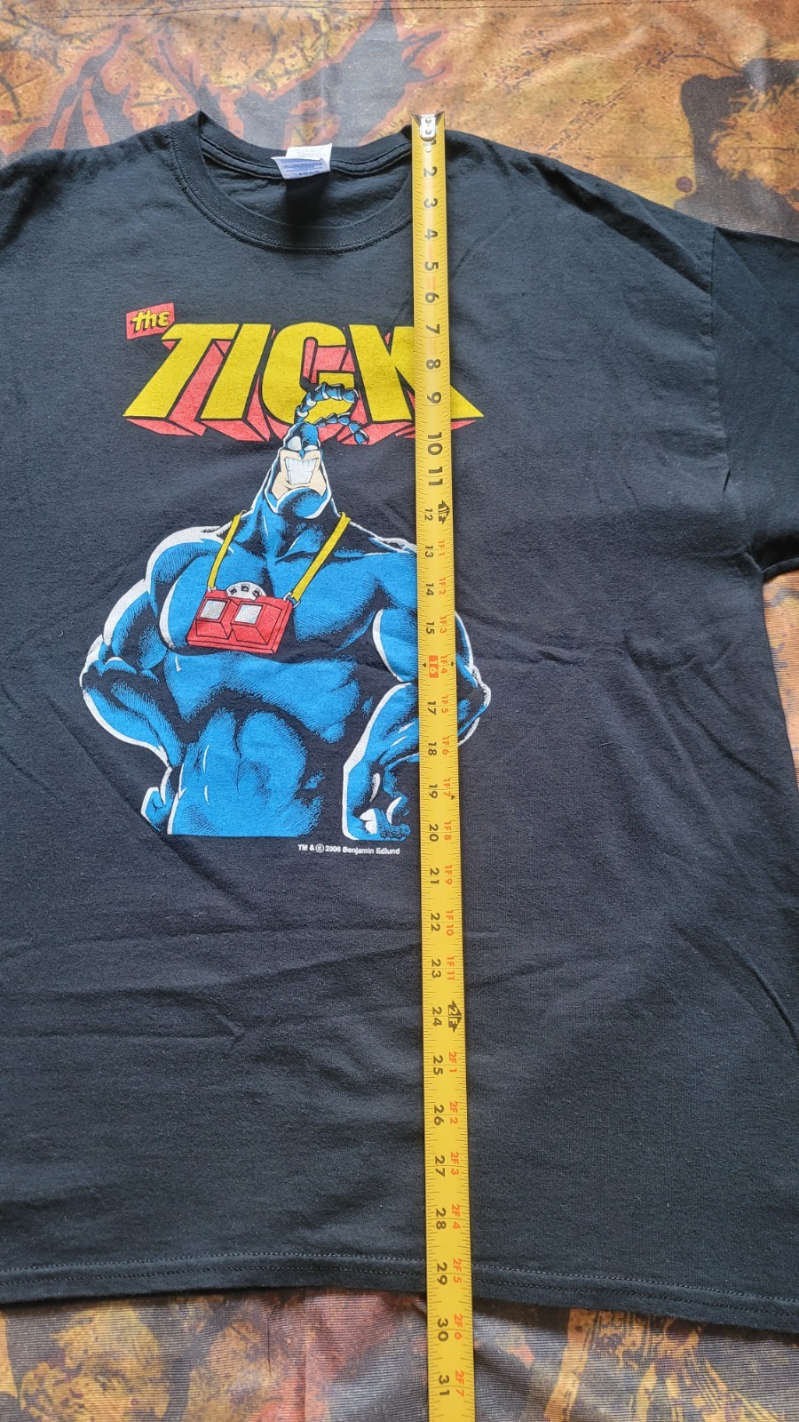The Tick Fox Cartoon Super Hero Black T Shirt Size XL Vintage VTG 2006