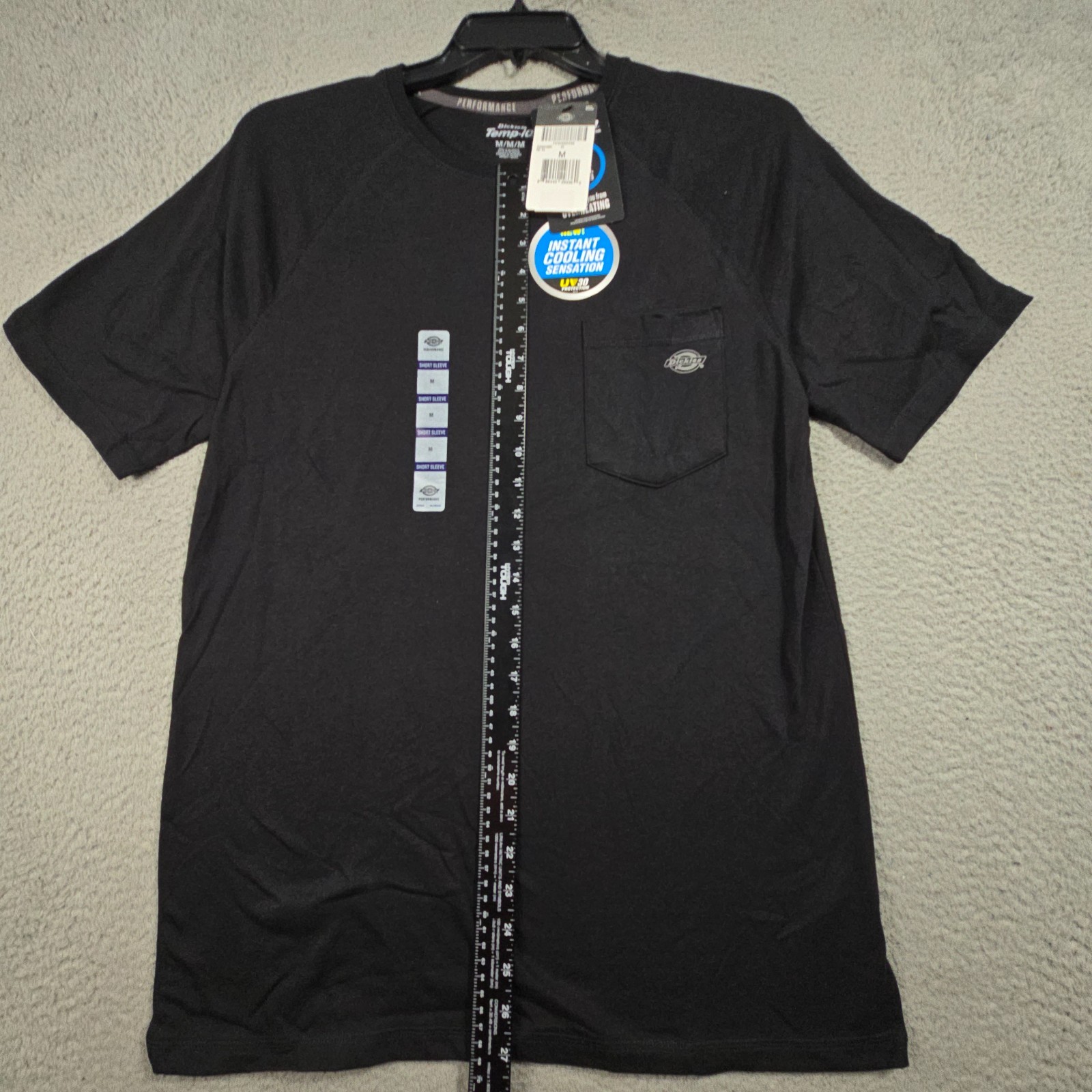 DICKIES Cooling Shirt Mens Medium Black Pocket Lightweight Work Fast Dry NWT B