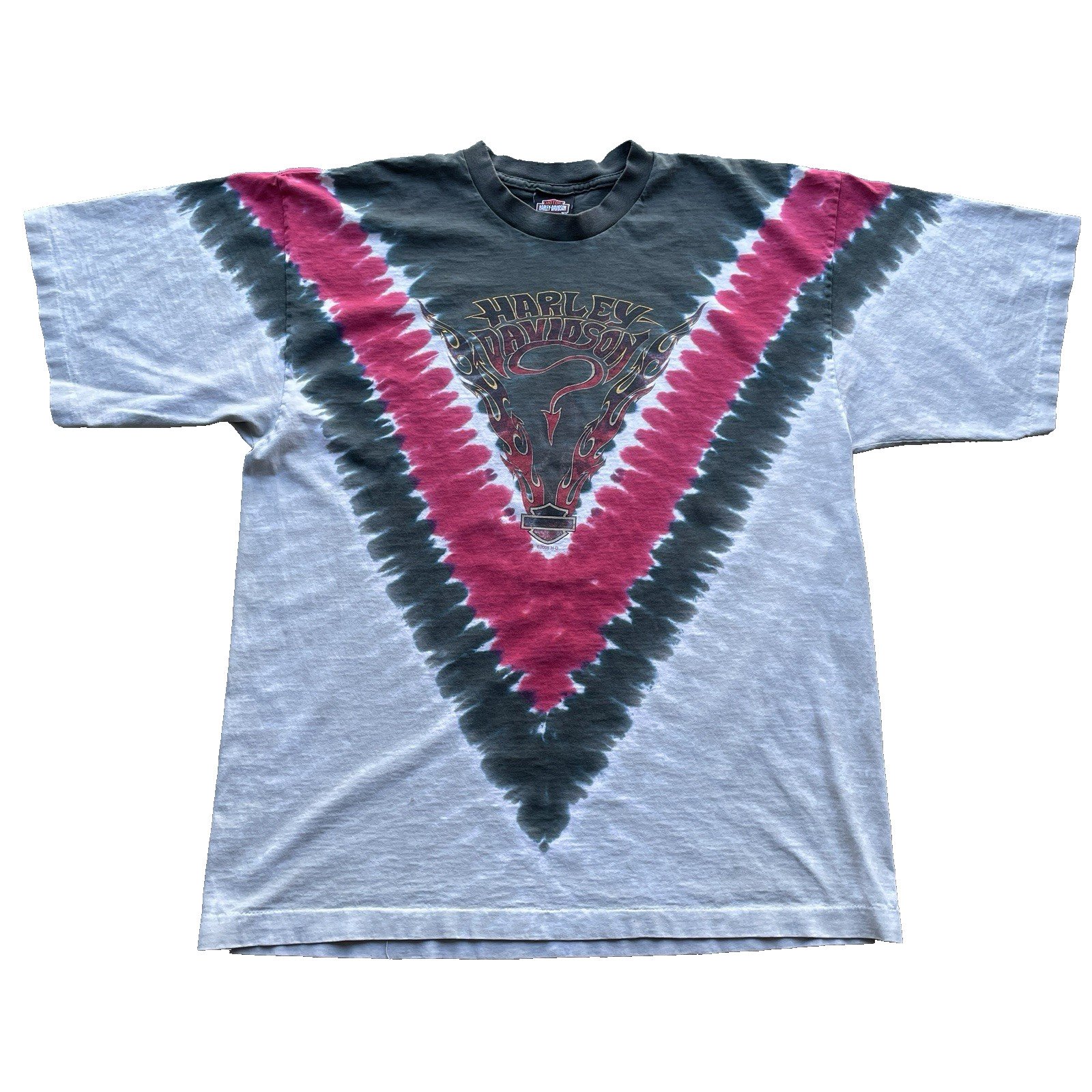 Vintage Harley Davidson Tie Dyed “PARADISE” Tigard, Oregon T-Shirt Size X-Large