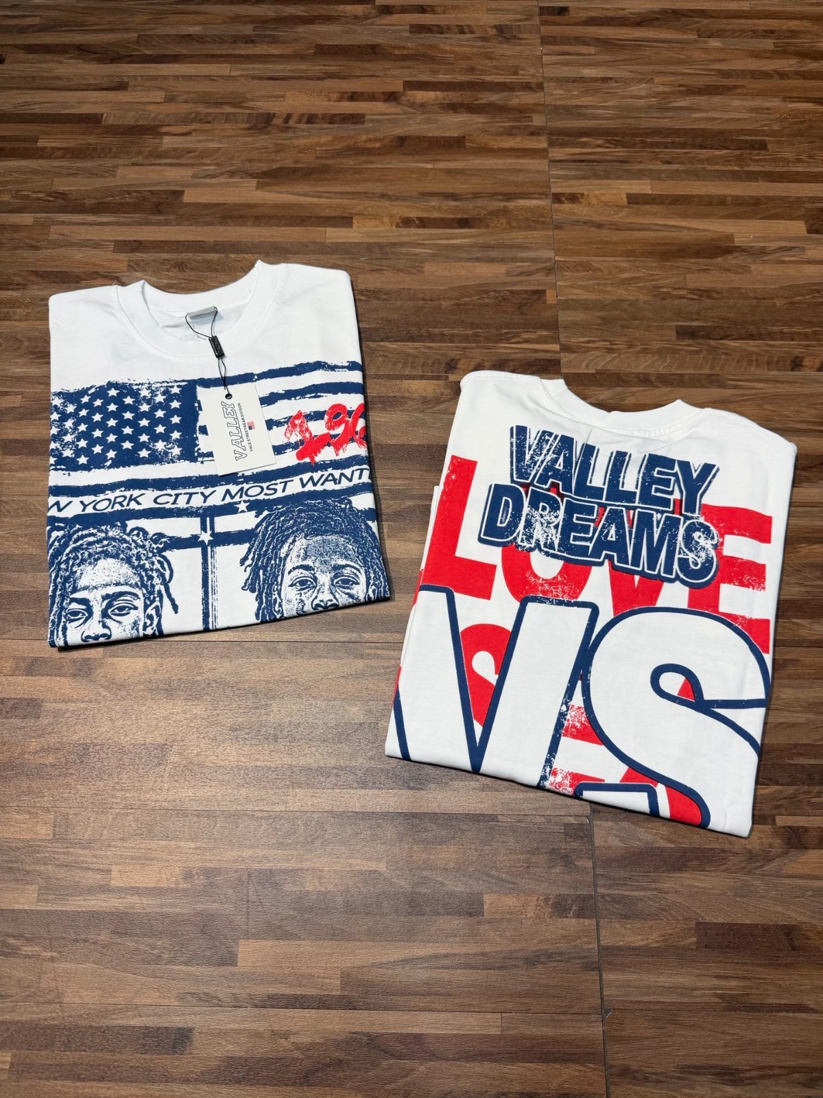 Valley Tee shirt white S-M-L-XL Unisex cotton fabric