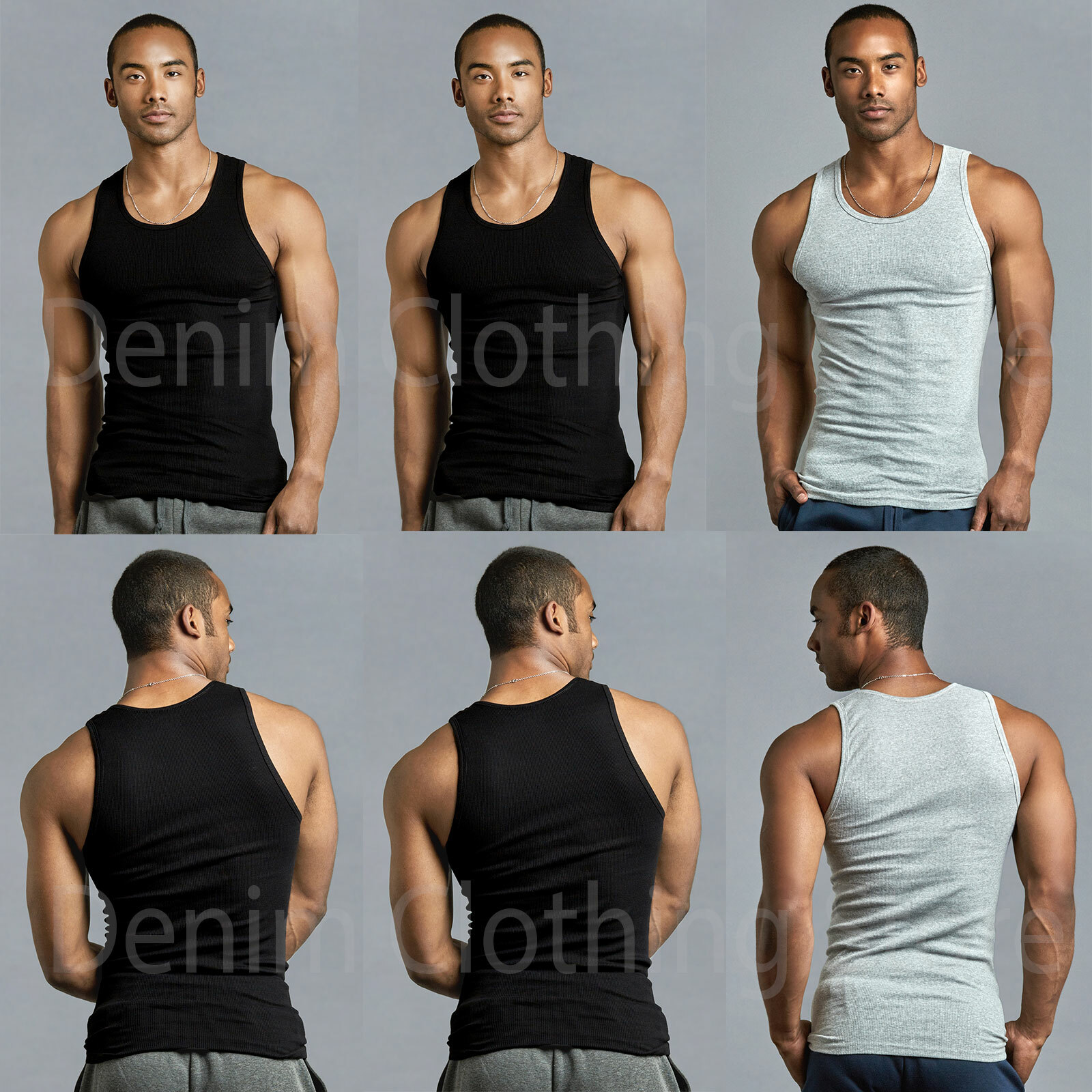 4XL-5XL Men’s A-Shirt 6 Pack Lot Tank Top Cotton Wife Beater Ribbed Undershirt