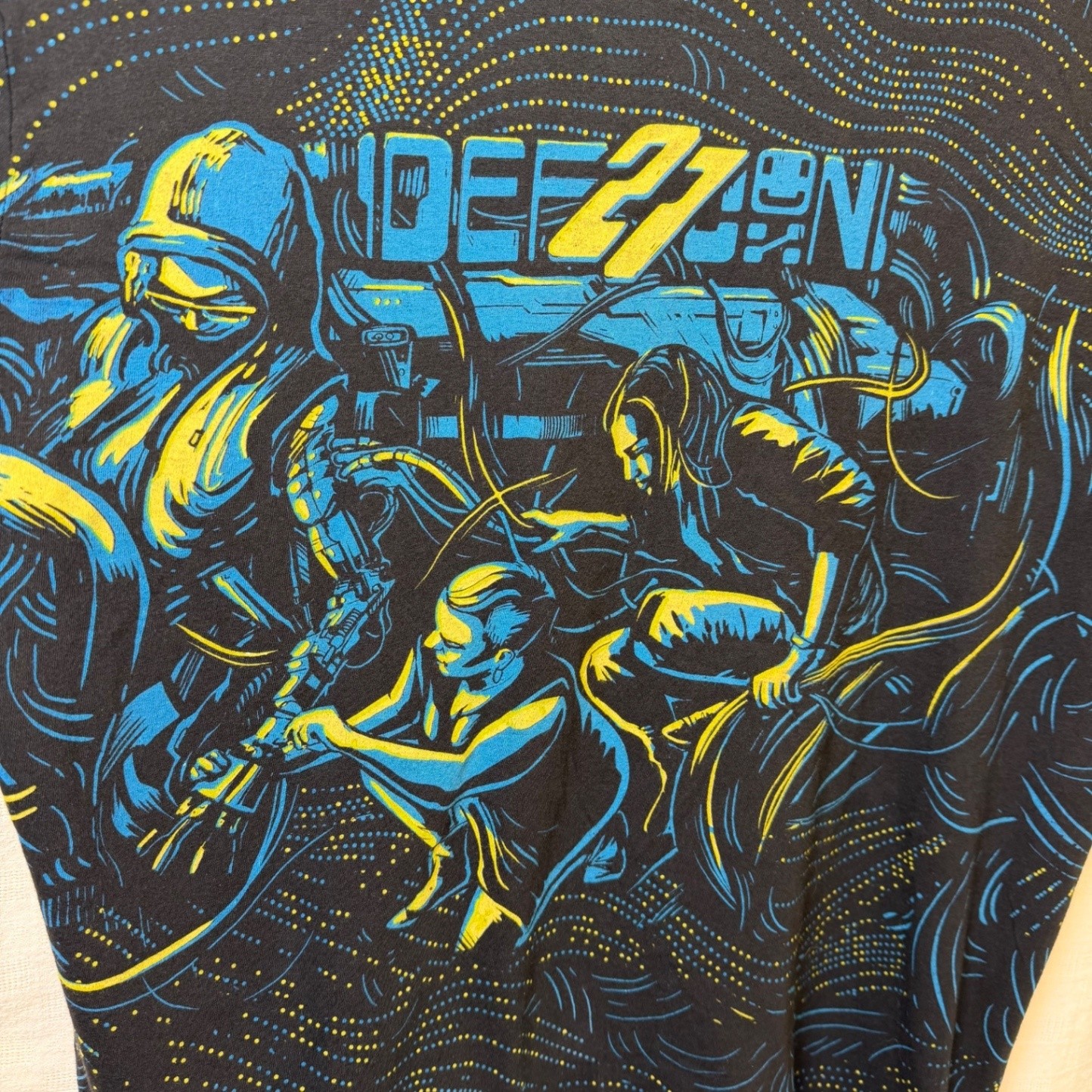 DEFCON DEF CON 27 All Over Print T-Shirt XL Black Graphic Tee