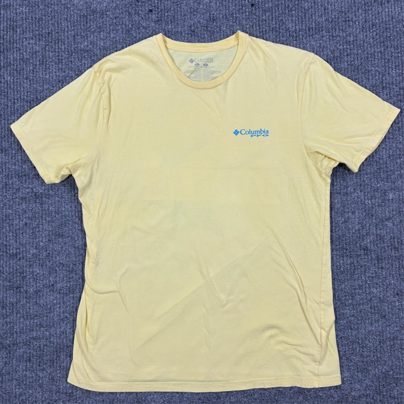 Columbia PFG Tarpon Ale Graphic T-Shirt Mens Size Large Yellow Fishing