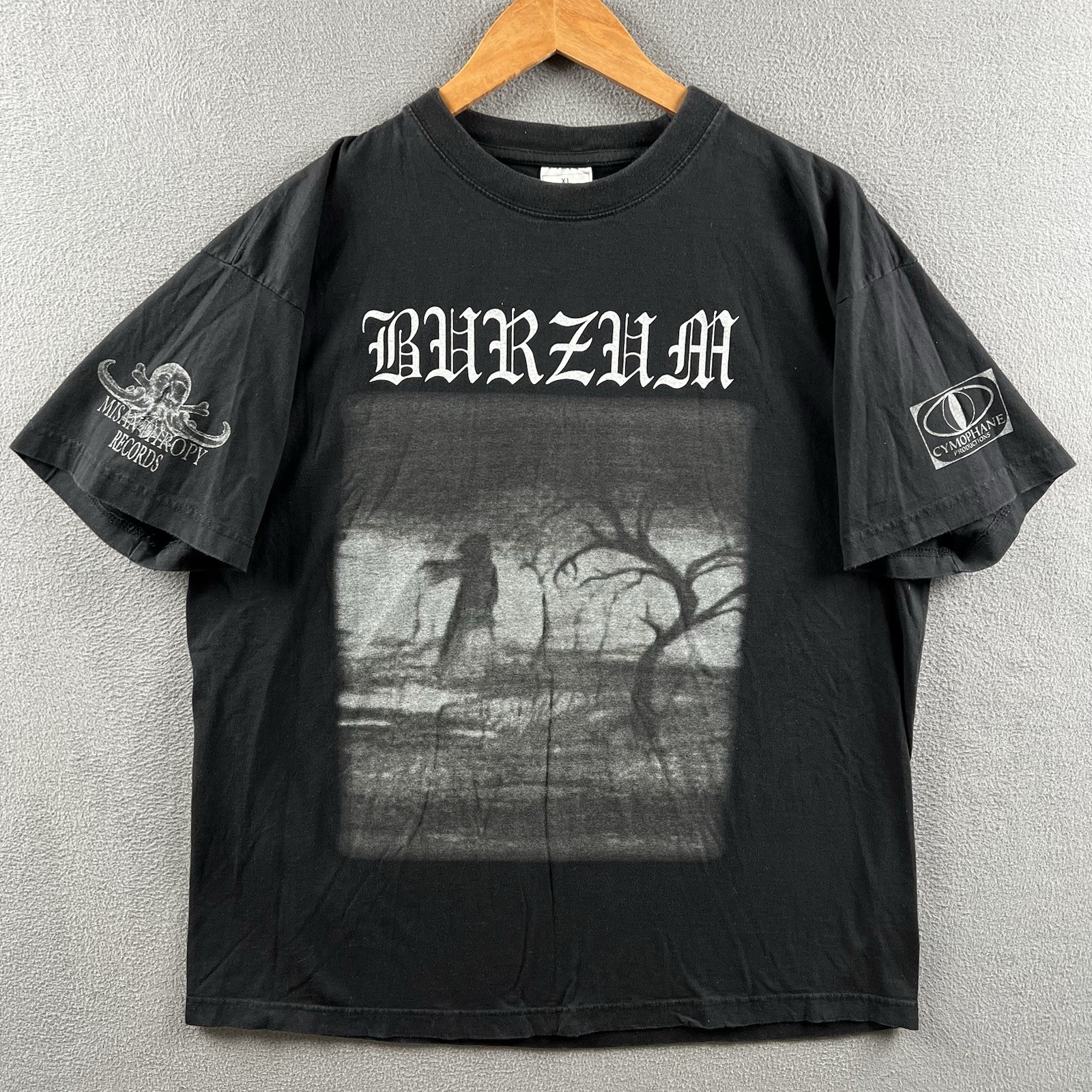 Vintage 1Burzum Shirt Mens XL Black When Night Falls Misanthropy Records RARE OG