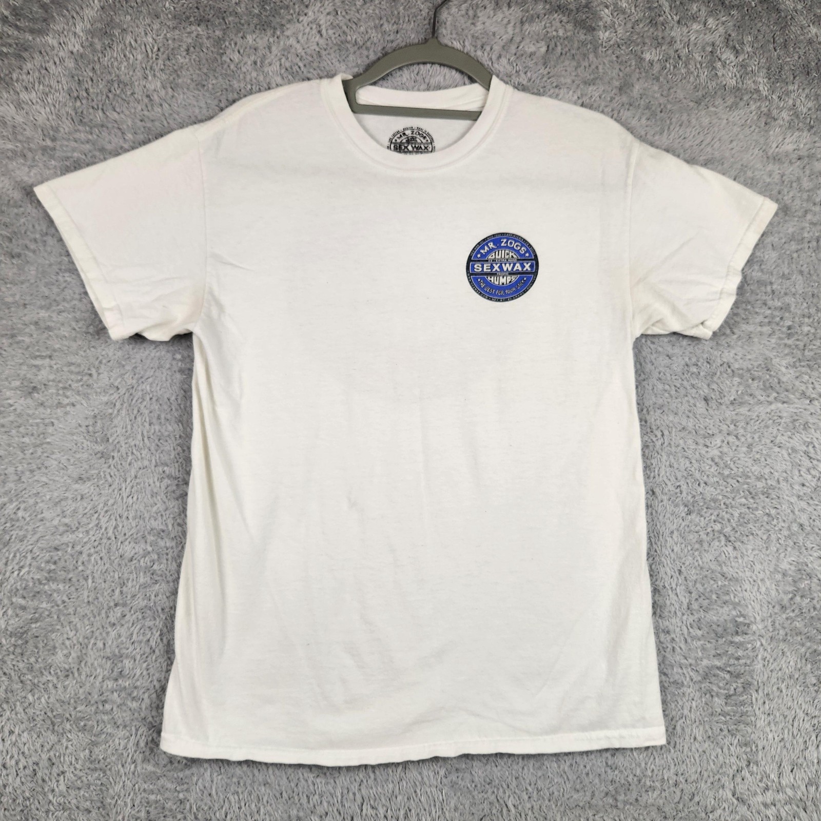 Mr Zogs Sex Wax Shirt Mens Medium White Surf Logo Graphic Tee Beach Surfing