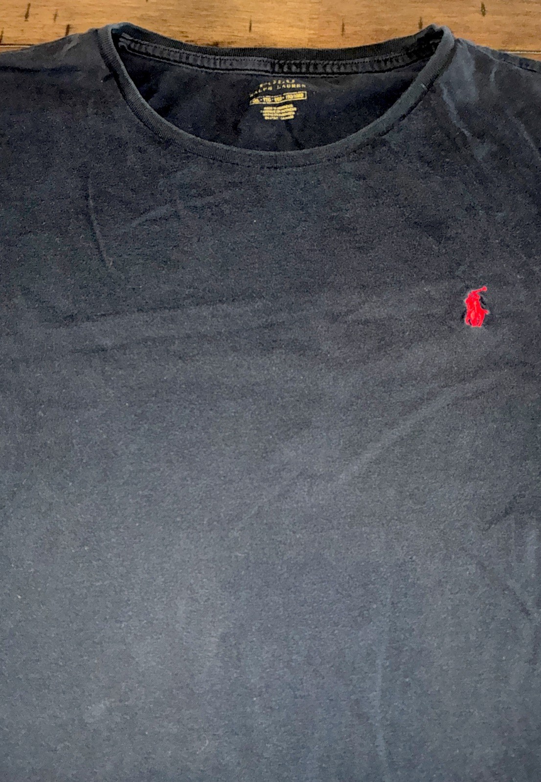 Polo Ralph Lauren Black T-shirt Mens XL Red Pony Logo Short Sleeve
