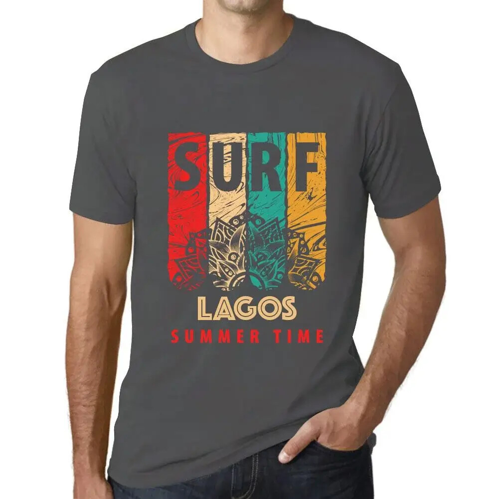 Men’s Graphic T-Shirt Summer Time Surf In Lagos Eco-Friendly Limited Edition