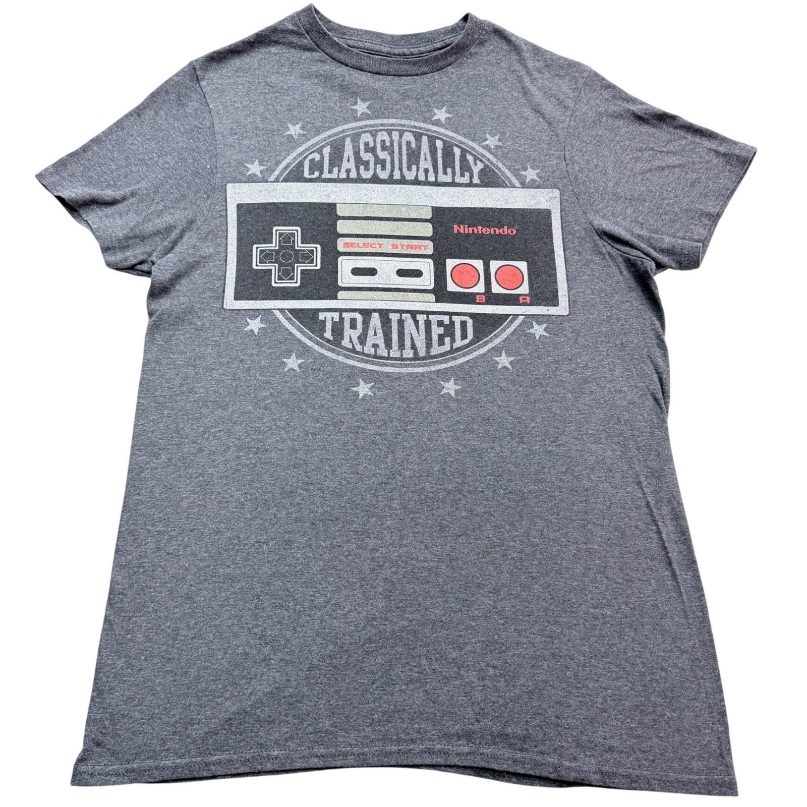 Nintendo Classically Trained NES Controller Graphic T-Shirt Mens Small Gray