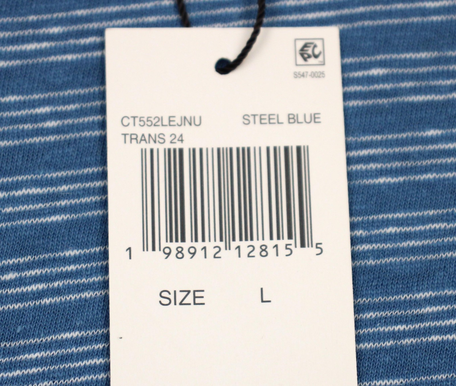 Michael Kors Shirt Mens Large Steel Blue Striped Linen Cotton Crew Neck Tee NWT