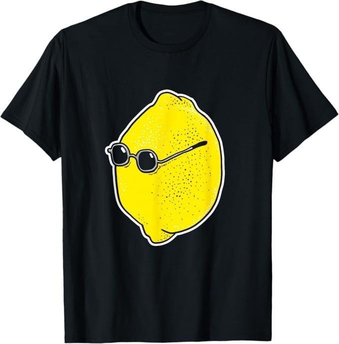 John Lemon T-Shirt Funny Lemon Meme with Sunglasses T-Shirt Black