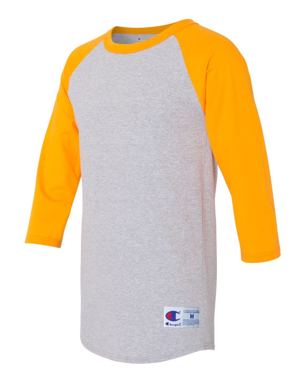 Champion Mens NEW Size S-3XL Tagless Tee ¾ Sleeve Baseball Raglan T-Shirt T137