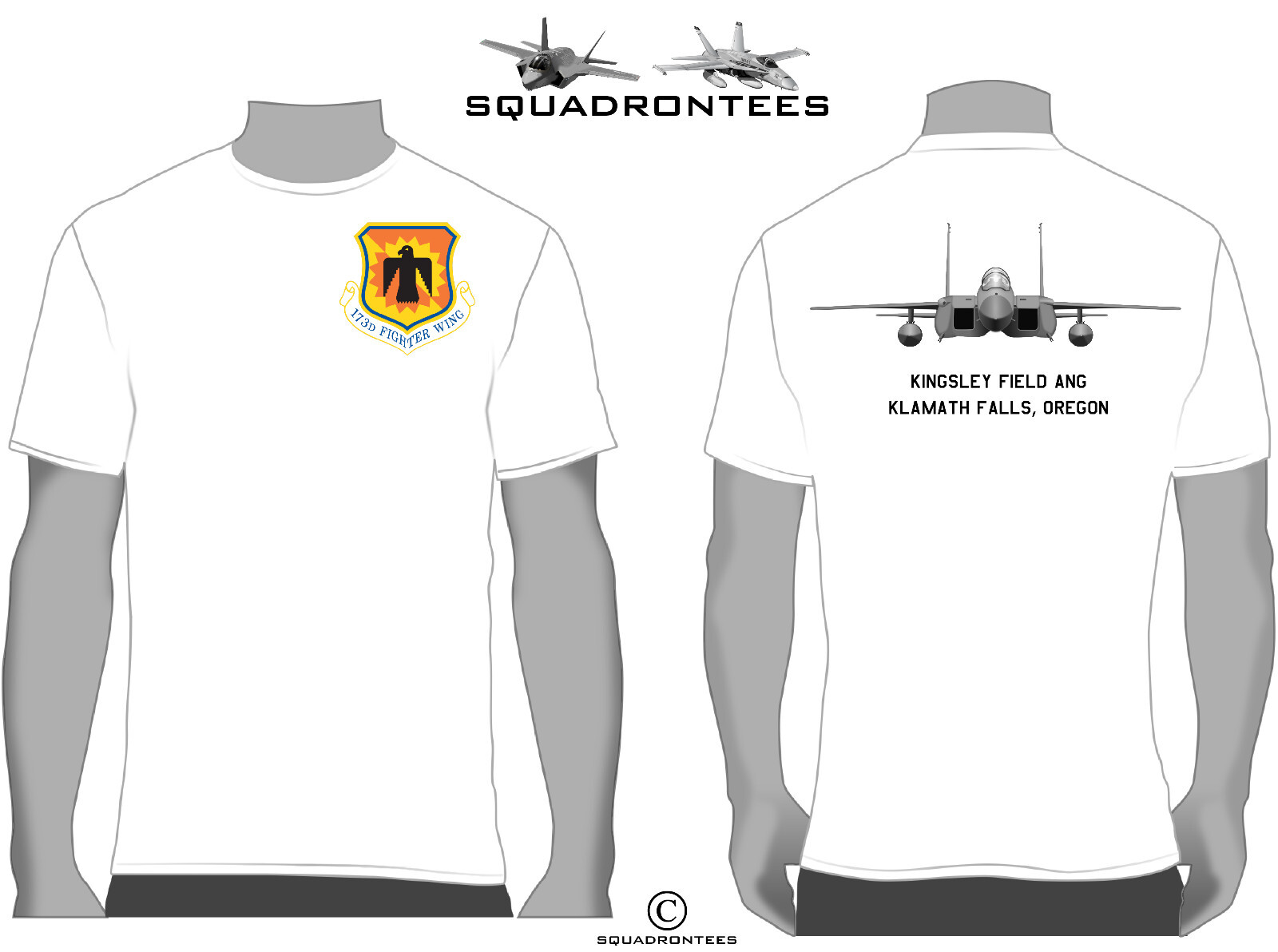 173d Fighter Wing, F-15 Eagle Squadron T-Shirt, USAF Licensed Product
