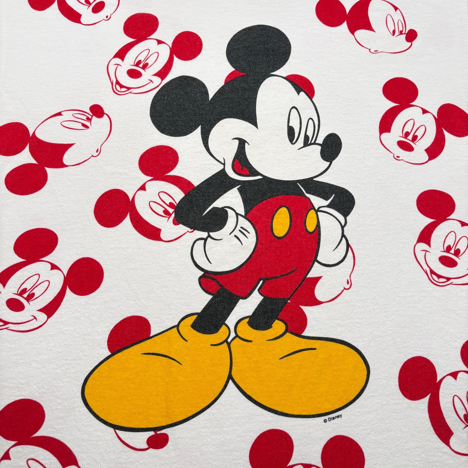 Vintage Mickey Unlimited T-Shirt Mens XL White All Over Print Cartoon DIsney