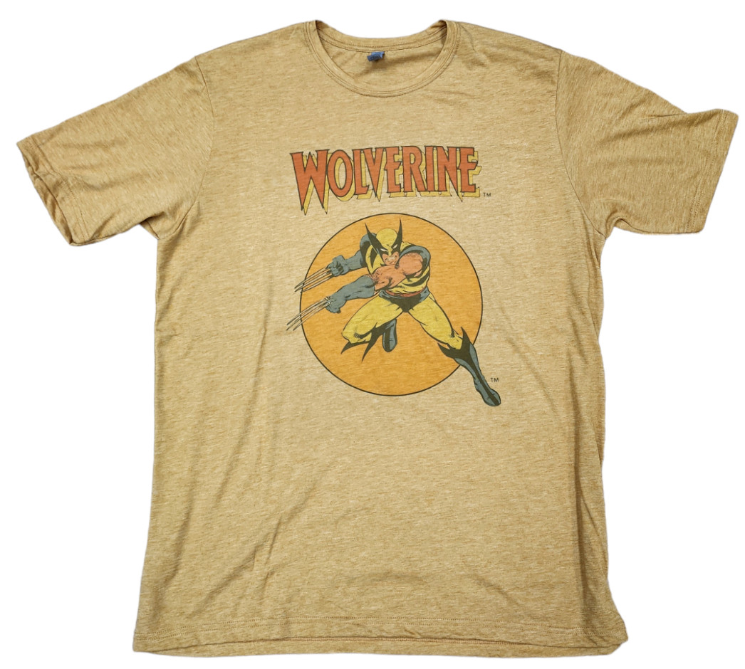 Wolverine X-Men Marvel Comics Adult T-Shirt antique gold
