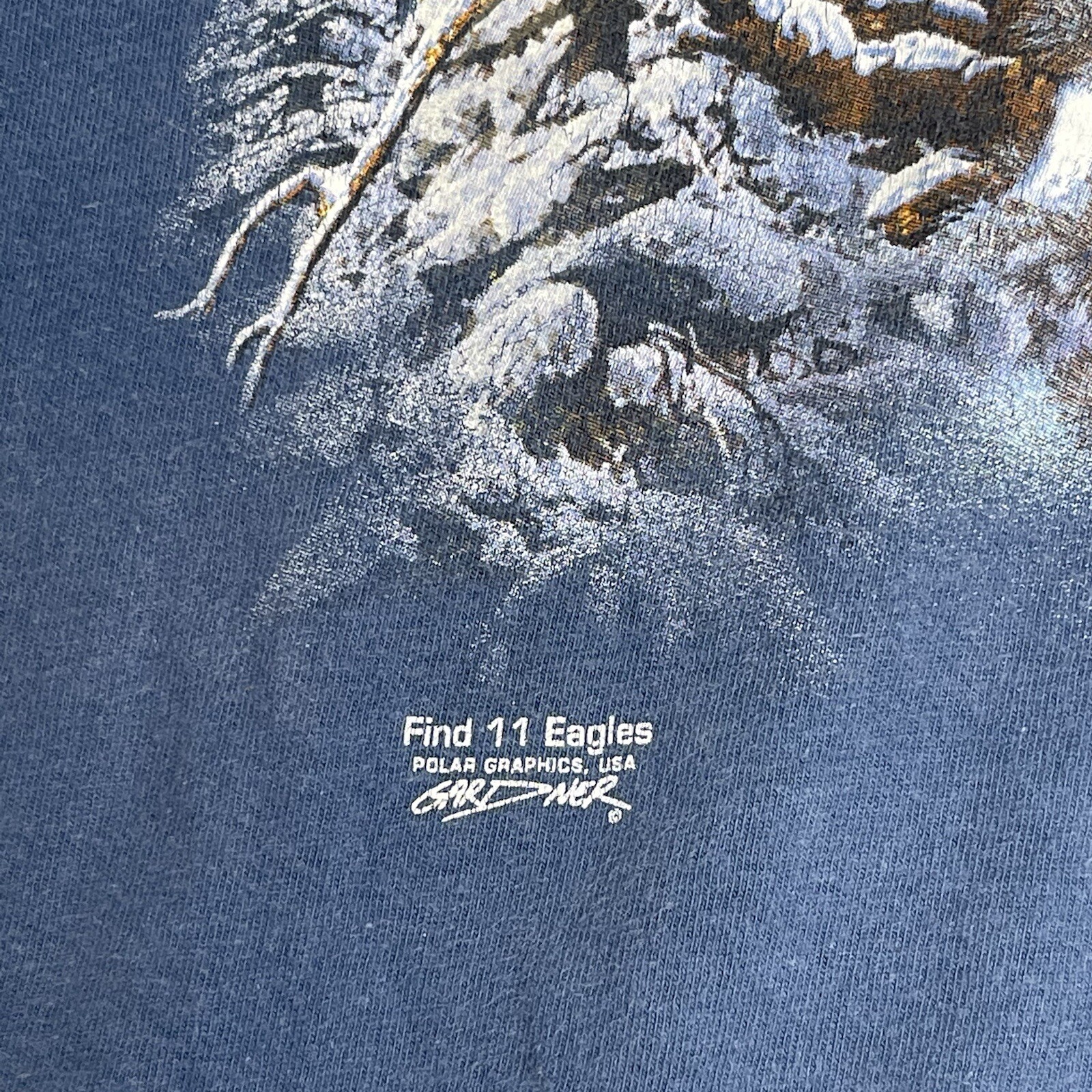 Vintage Find 11 Eagles Polar Graphics T Shirt Mens Size XL Gardner Bald Eagle