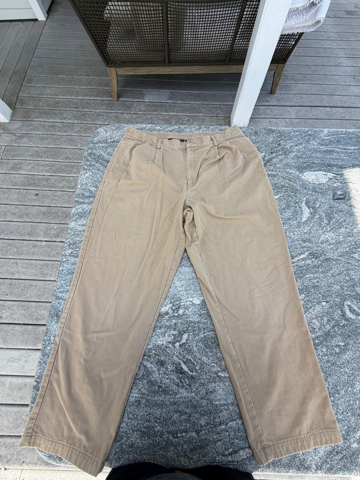 Vintage 1990s Yuppie Beige Cotton Trousers Unisex Sz N/A