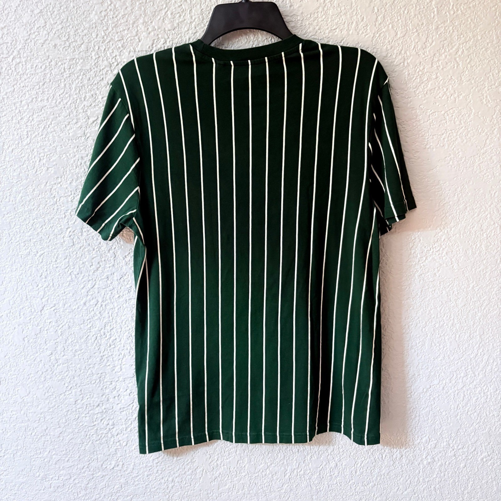 GUESS Y2K Green Pinstripe Tee Preppy Streetwear Old Money Shirt Size Small