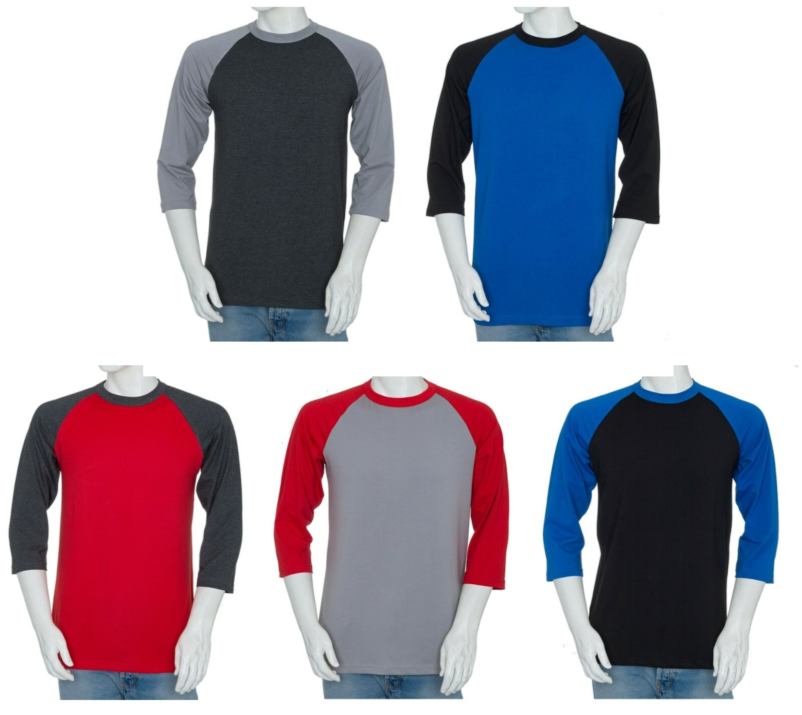 Styllion Big and Tall & Regular Size – Mens Raglan Baseball Shirts – RCQS