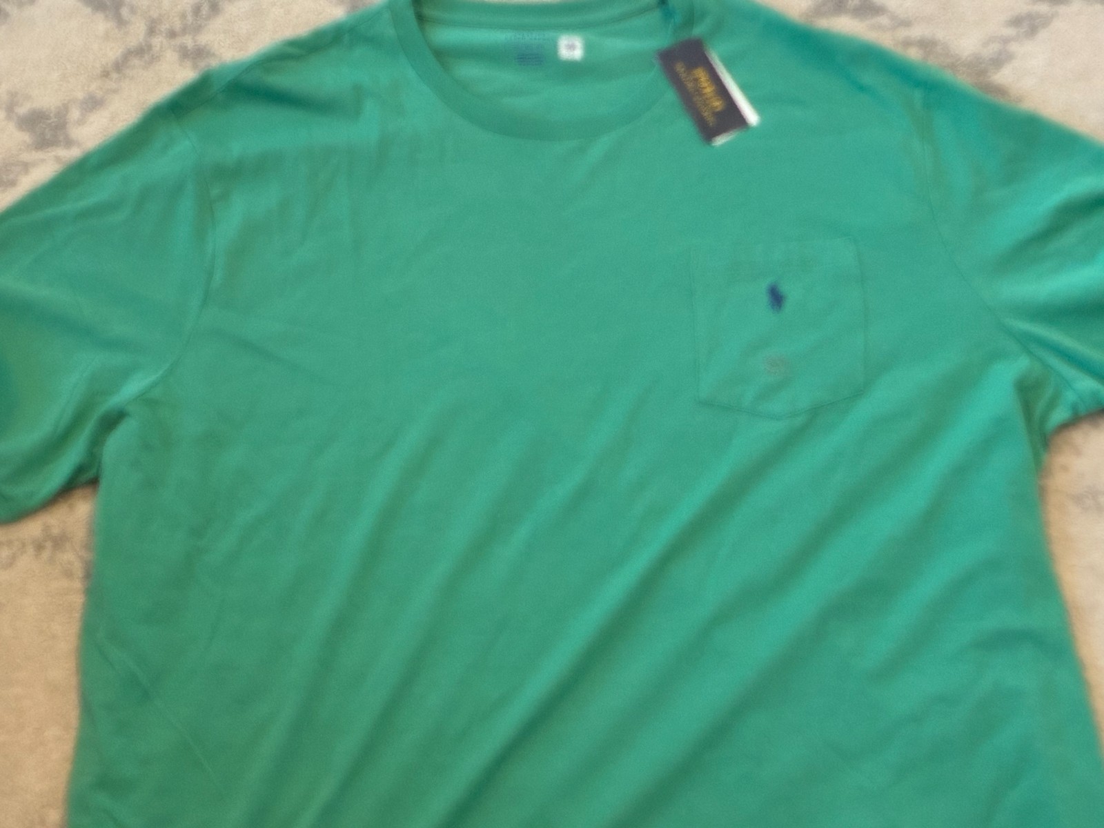 NWT Men’s 4LT Polo Ralph Lauren Big & Tall Green Crew-Neck Pocket Shirt 4XL-T