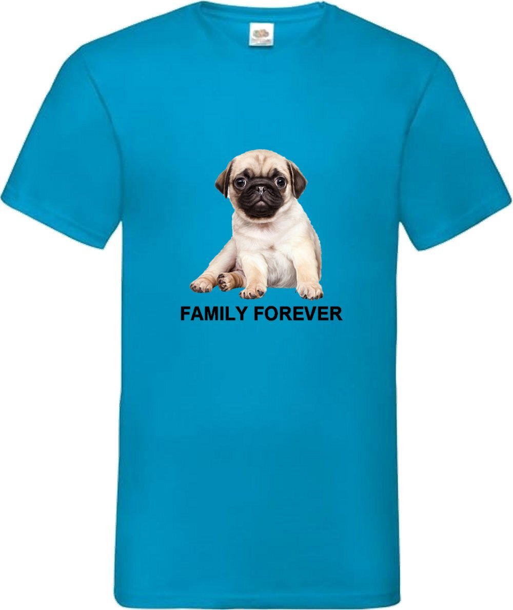 Pug Dog Family Forever Pet Novelty T Shirt Various Colours And Sizes