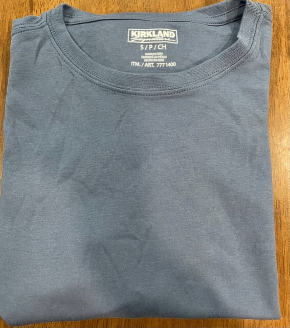 KIRKLAND MEN’S PERUVIAN PIMA COTTON TEE T-SHIRT(DUSTY BLUE SMALL)NWT